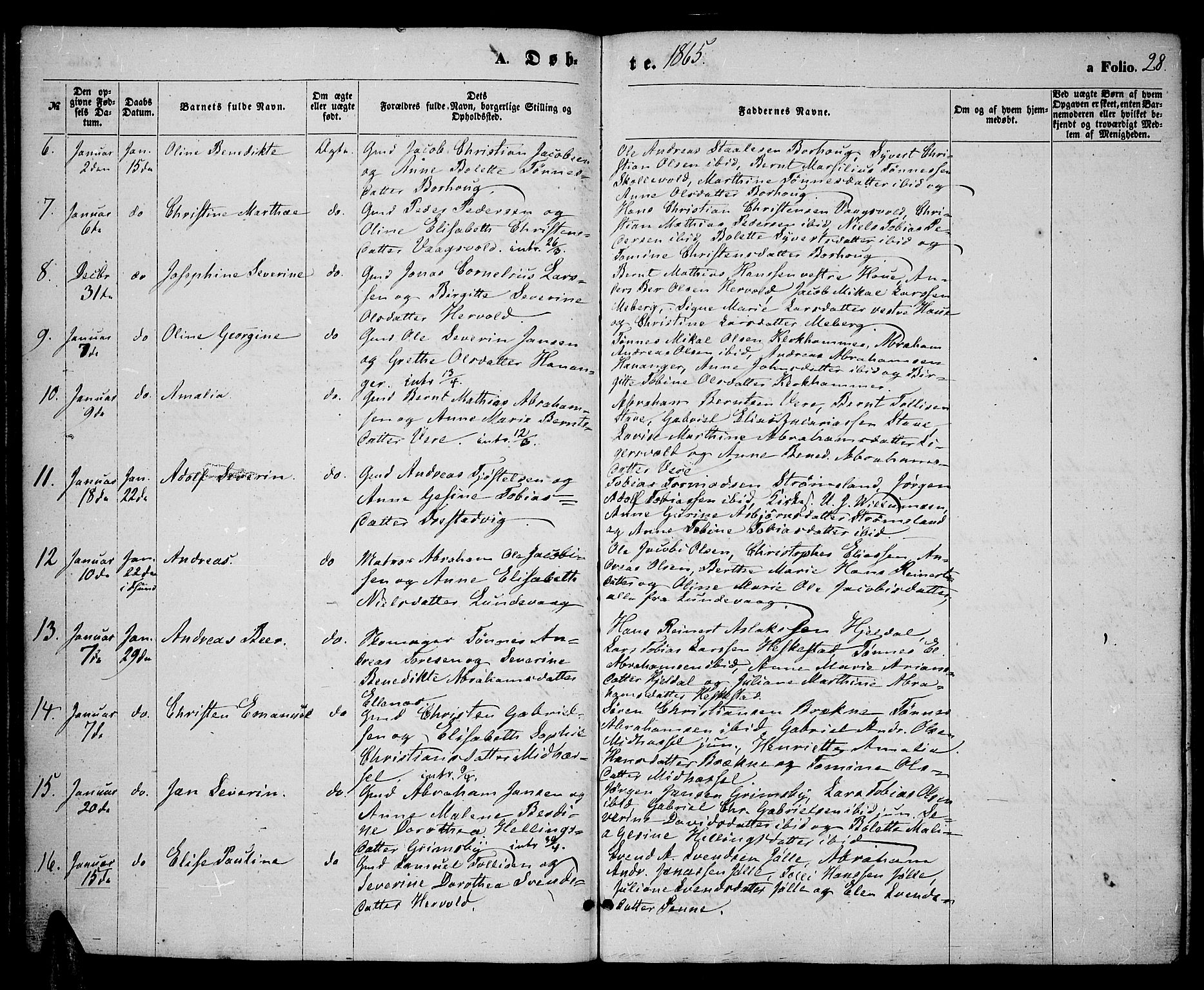 Lista sokneprestkontor, SAK/1111-0027/F/Fb/L0003: Parish register (copy) no. B 3, 1862-1877, p. 28