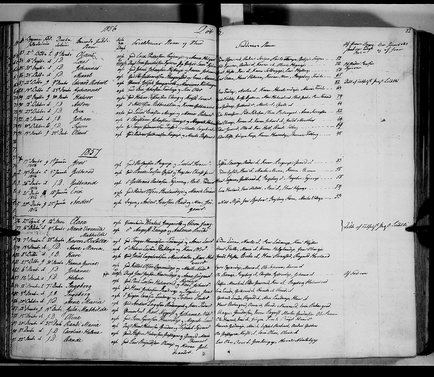 Jevnaker prestekontor, SAH/PREST-116/H/Ha/Haa/L0006: Parish register (official) no. 6, 1837-1857, p. 82