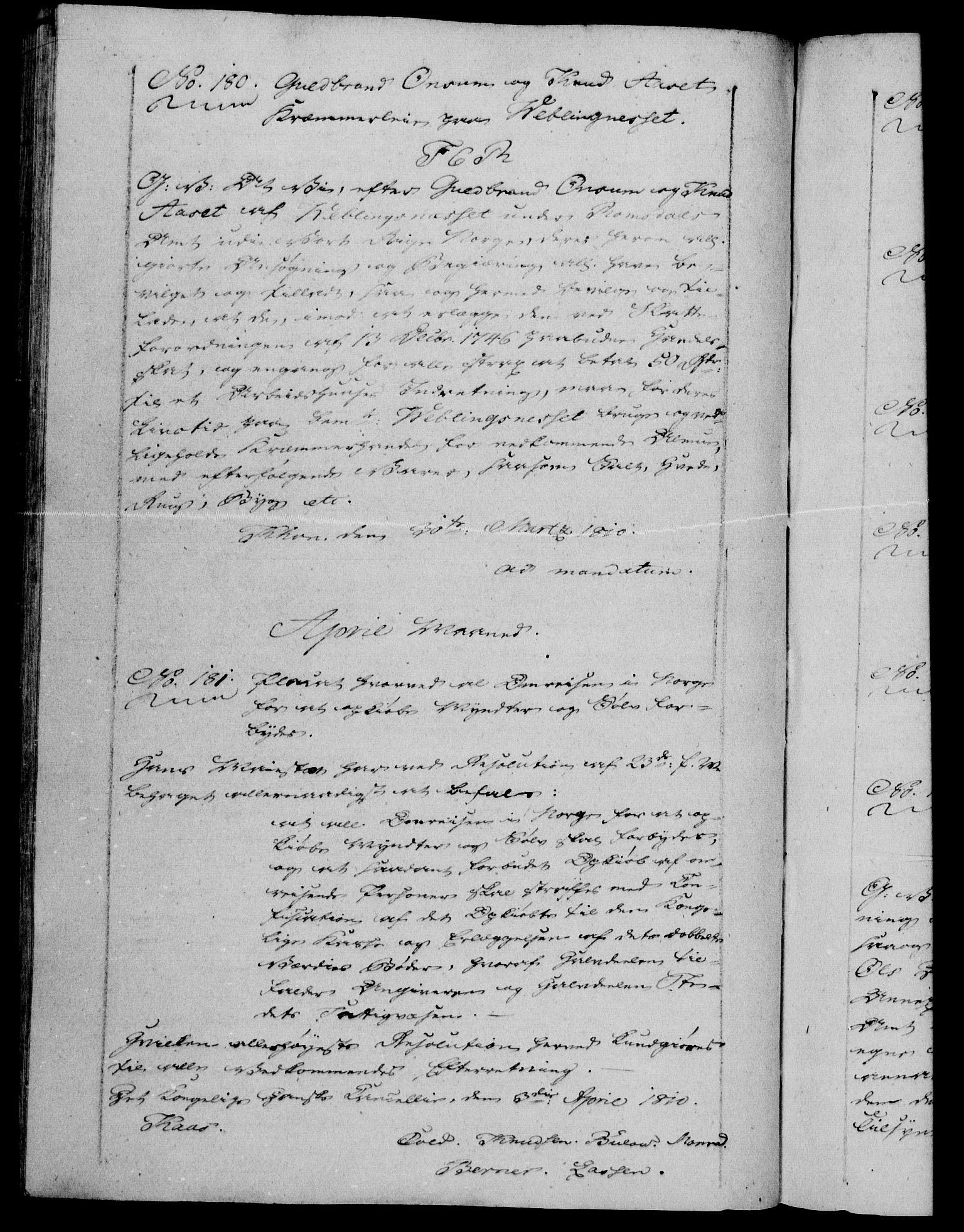 Danske Kanselli 1800-1814, RA/EA-3024/H/Hf/Hfb/Hfba/L0004: Registranter, 1808-1810, p. 307b