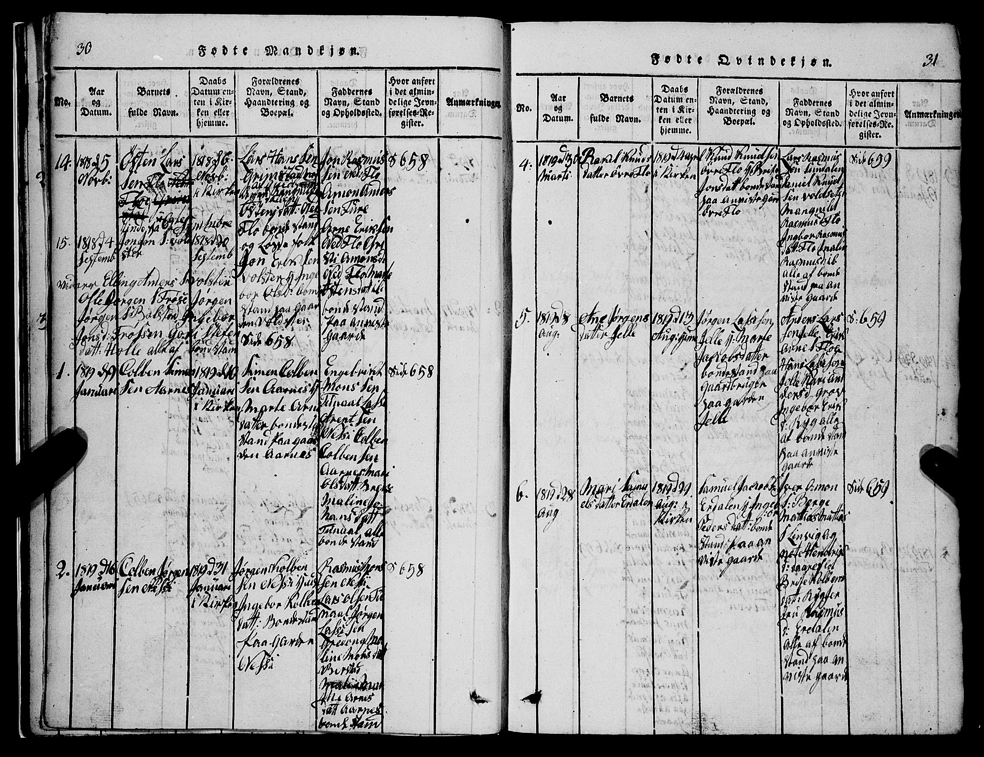 Stryn Sokneprestembete, AV/SAB-A-82501: Parish register (copy) no. C 1, 1801-1845, p. 30-31