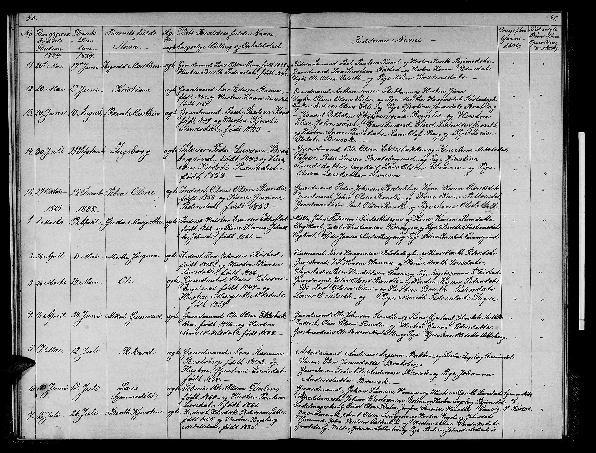 Ministerialprotokoller, klokkerbøker og fødselsregistre - Sør-Trøndelag, SAT/A-1456/608/L0340: Parish register (copy) no. 608C06, 1864-1889, p. 50-51
