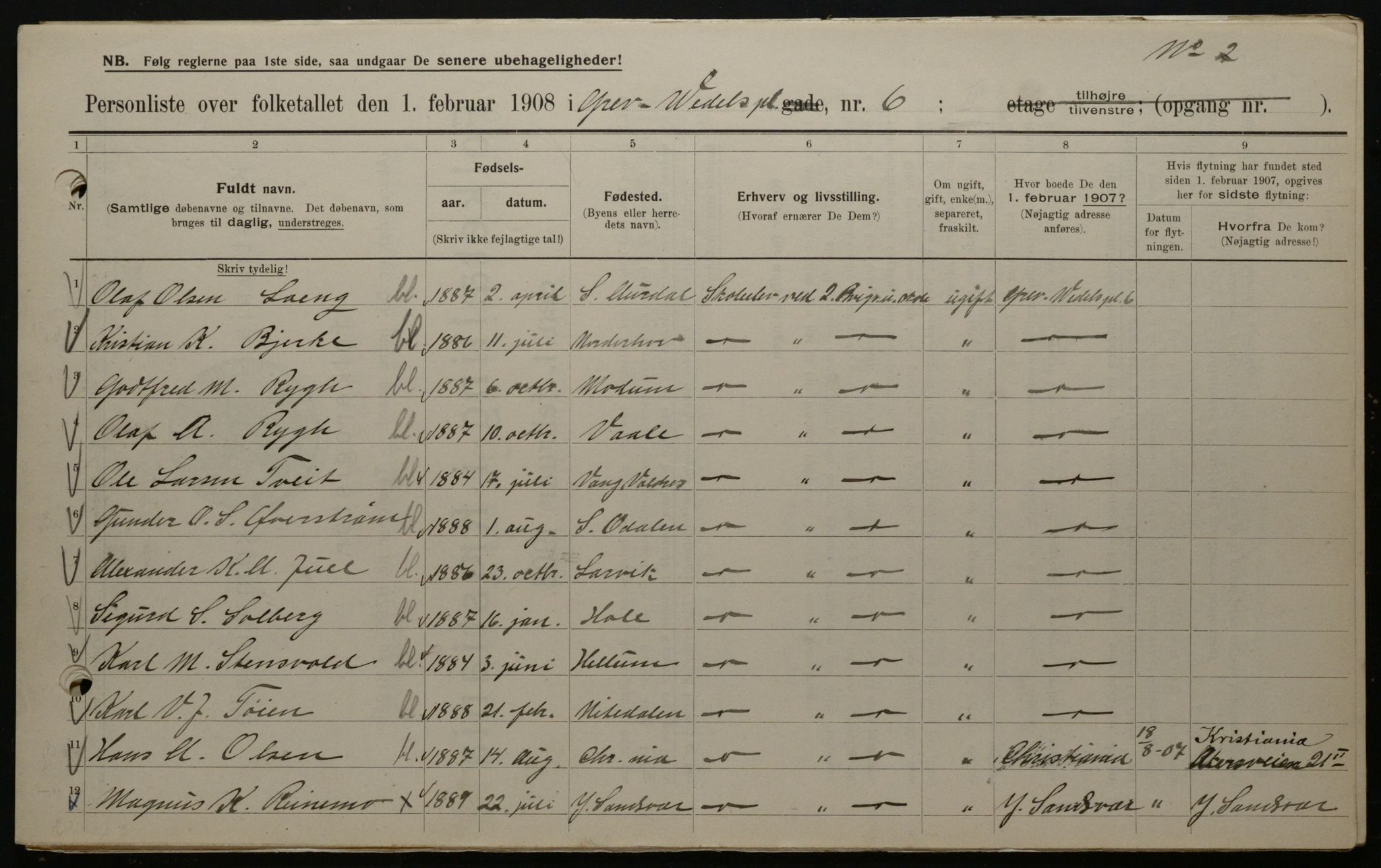 OBA, Municipal Census 1908 for Kristiania, 1908, p. 26931