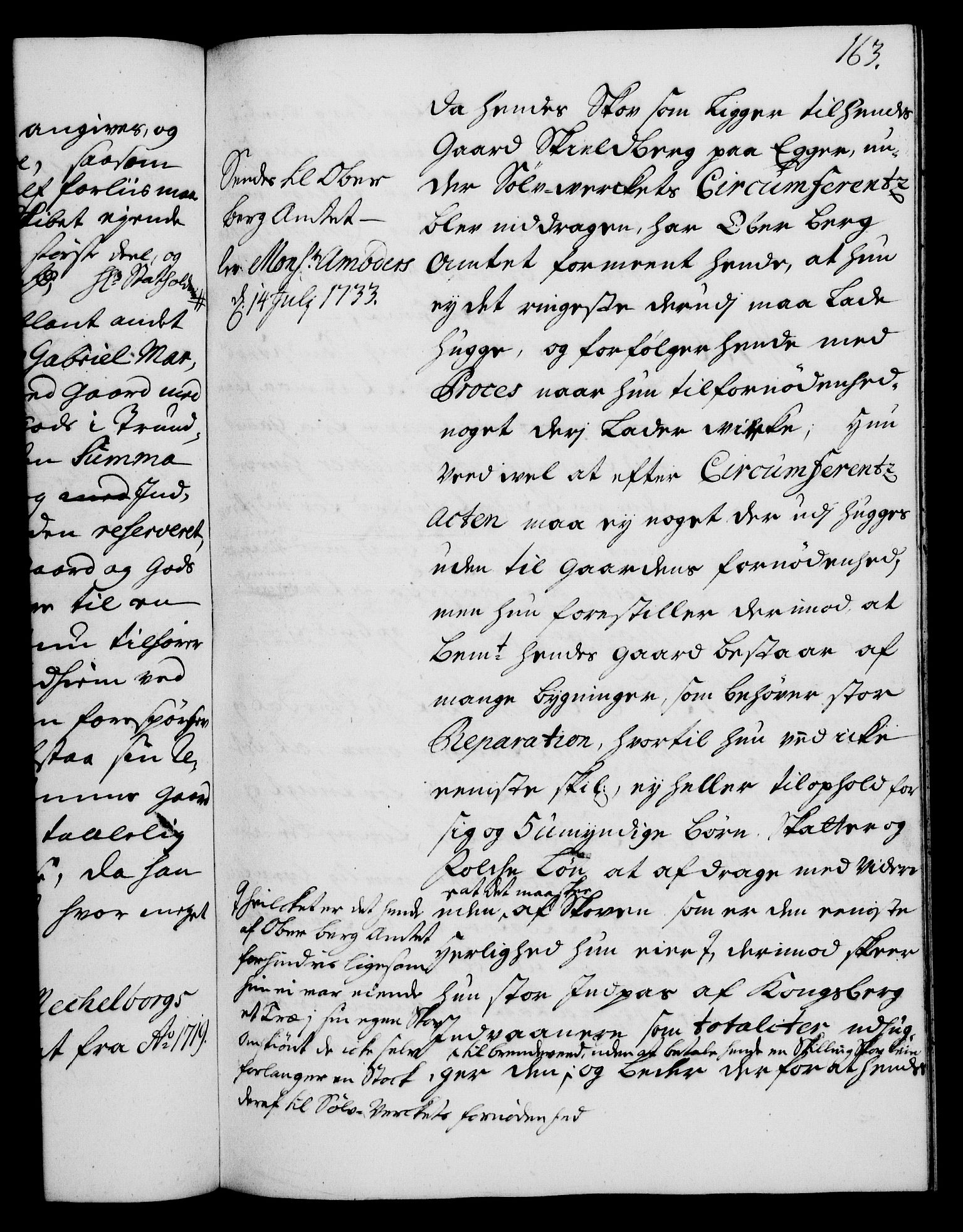 Rentekammeret, Kammerkanselliet, RA/EA-3111/G/Gh/Gha/L0015: Norsk ekstraktmemorialprotokoll (merket RK 53.60), 1733, p. 163