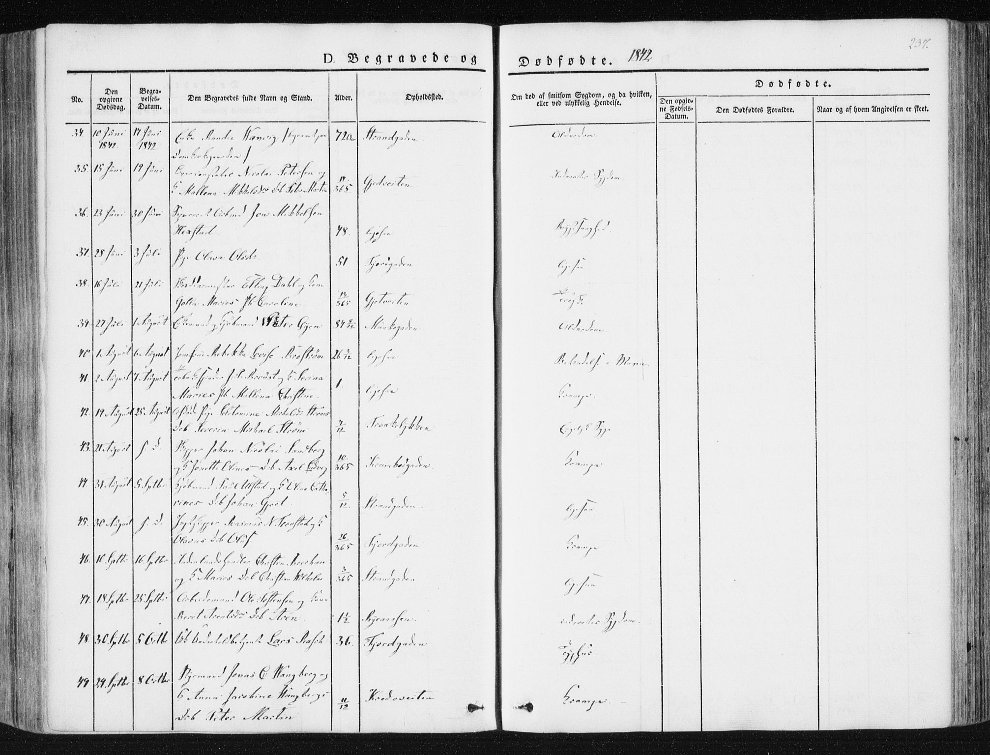 Ministerialprotokoller, klokkerbøker og fødselsregistre - Sør-Trøndelag, SAT/A-1456/602/L0110: Parish register (official) no. 602A08, 1840-1854, p. 237