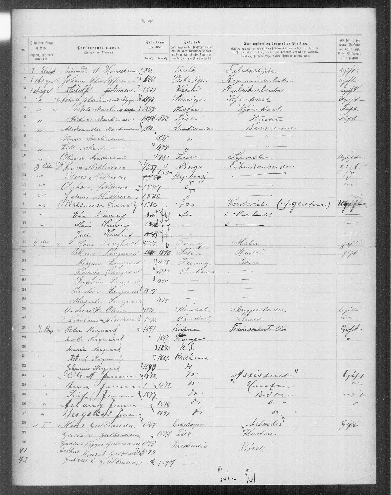 OBA, Municipal Census 1899 for Kristiania, 1899, p. 12828