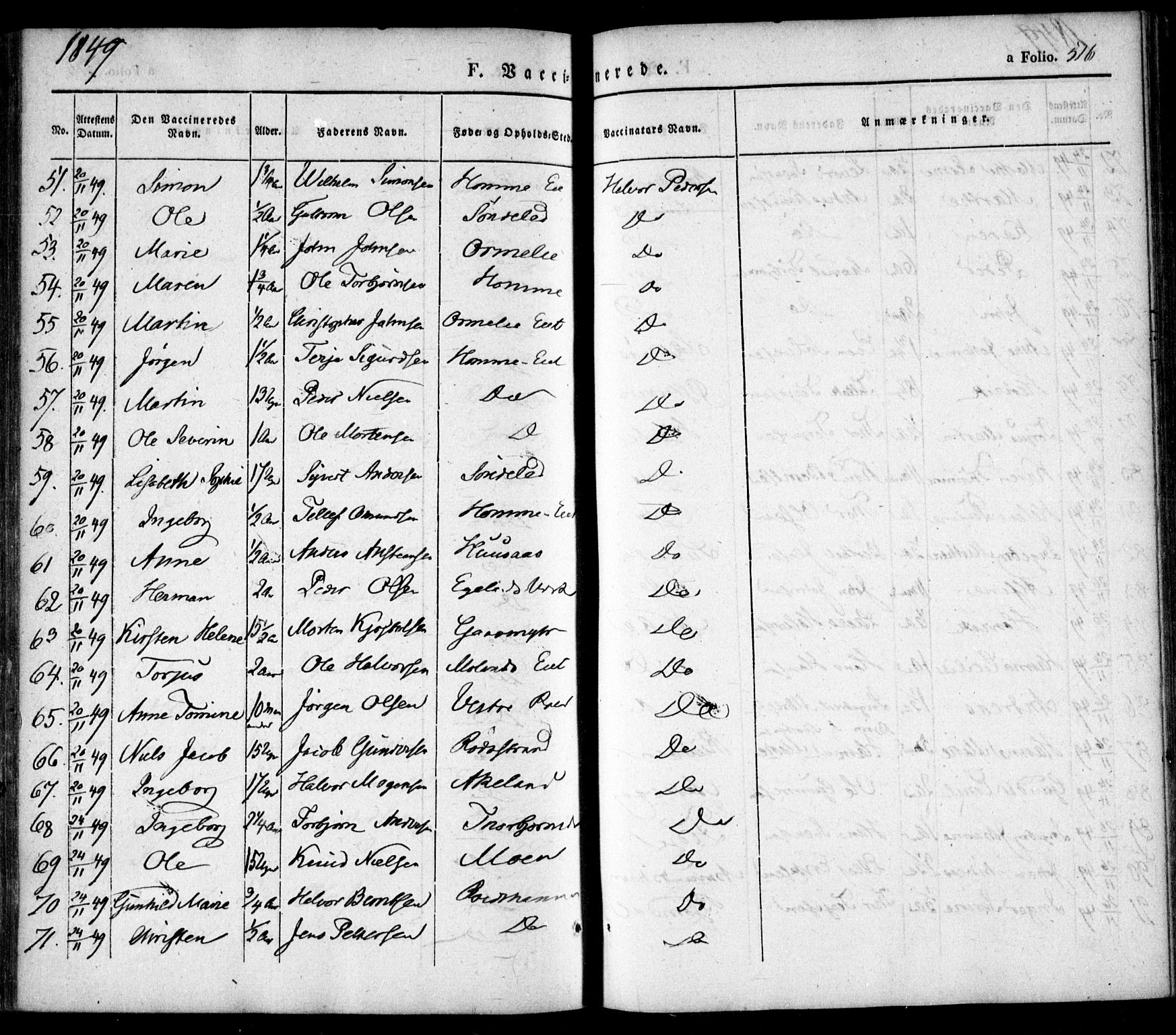 Søndeled sokneprestkontor, AV/SAK-1111-0038/F/Fa/L0002: Parish register (official) no. A 2, 1839-1860, p. 516