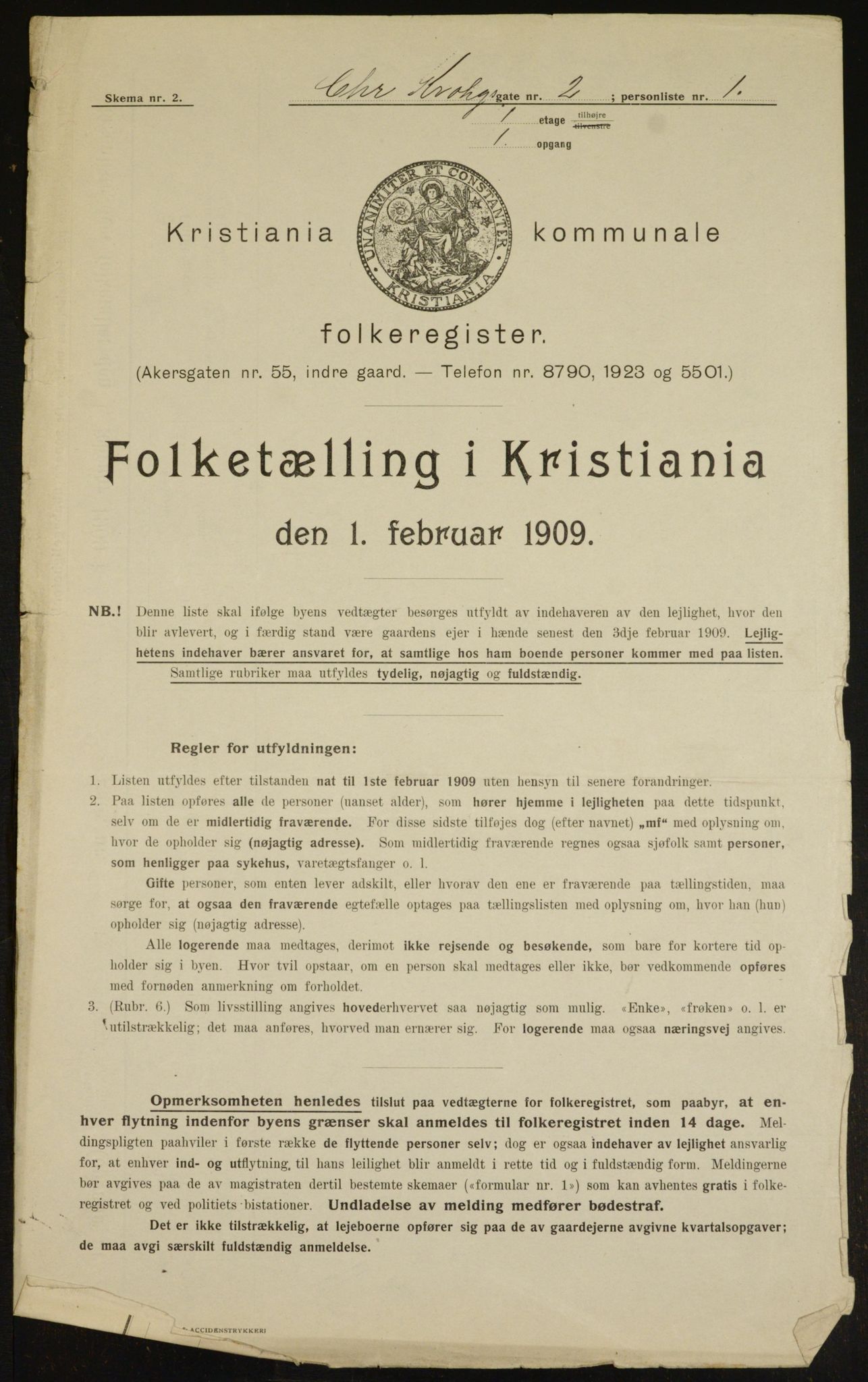 OBA, Municipal Census 1909 for Kristiania, 1909, p. 10588