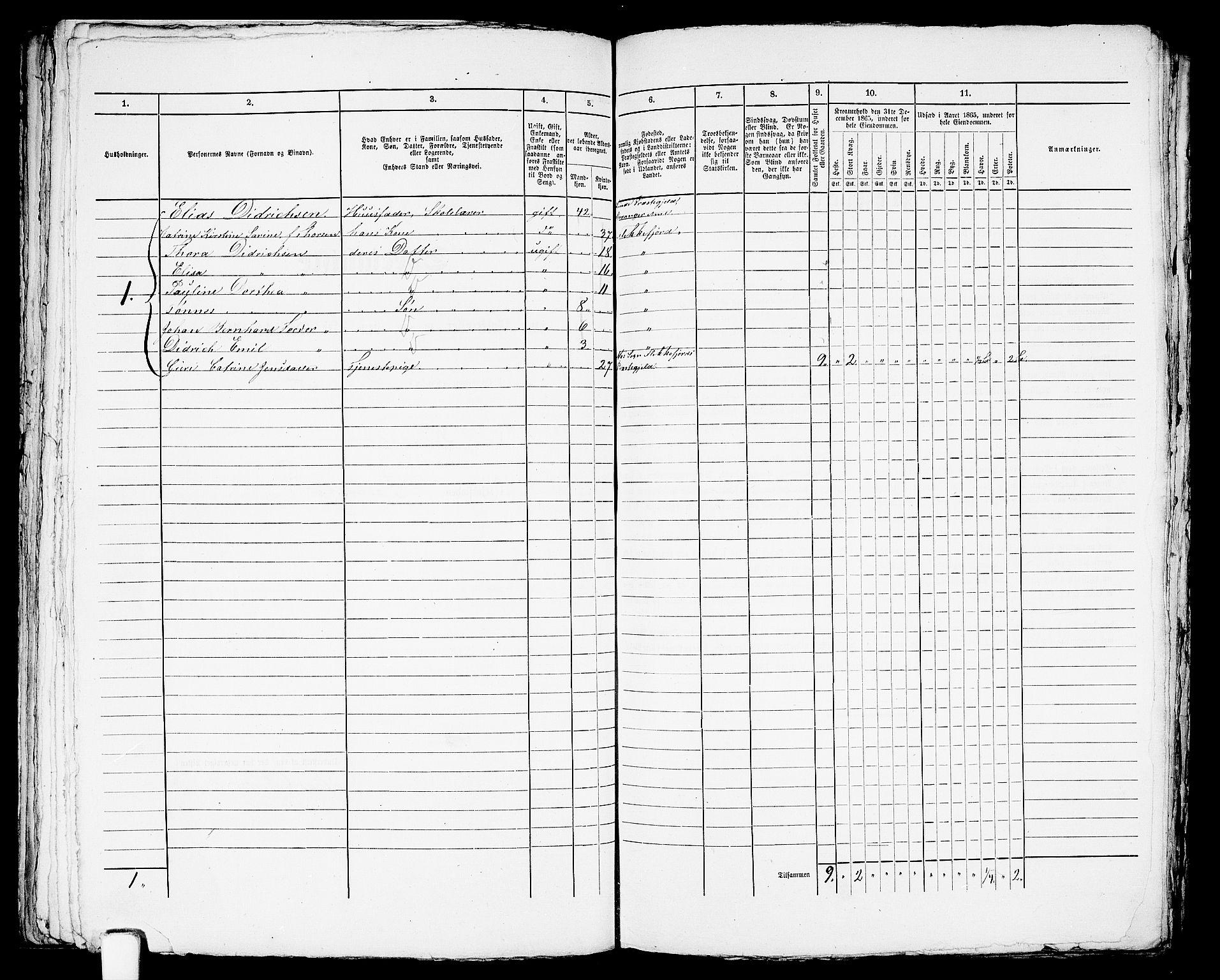 RA, 1865 census for Flekkefjord/Flekkefjord, 1865, p. 254