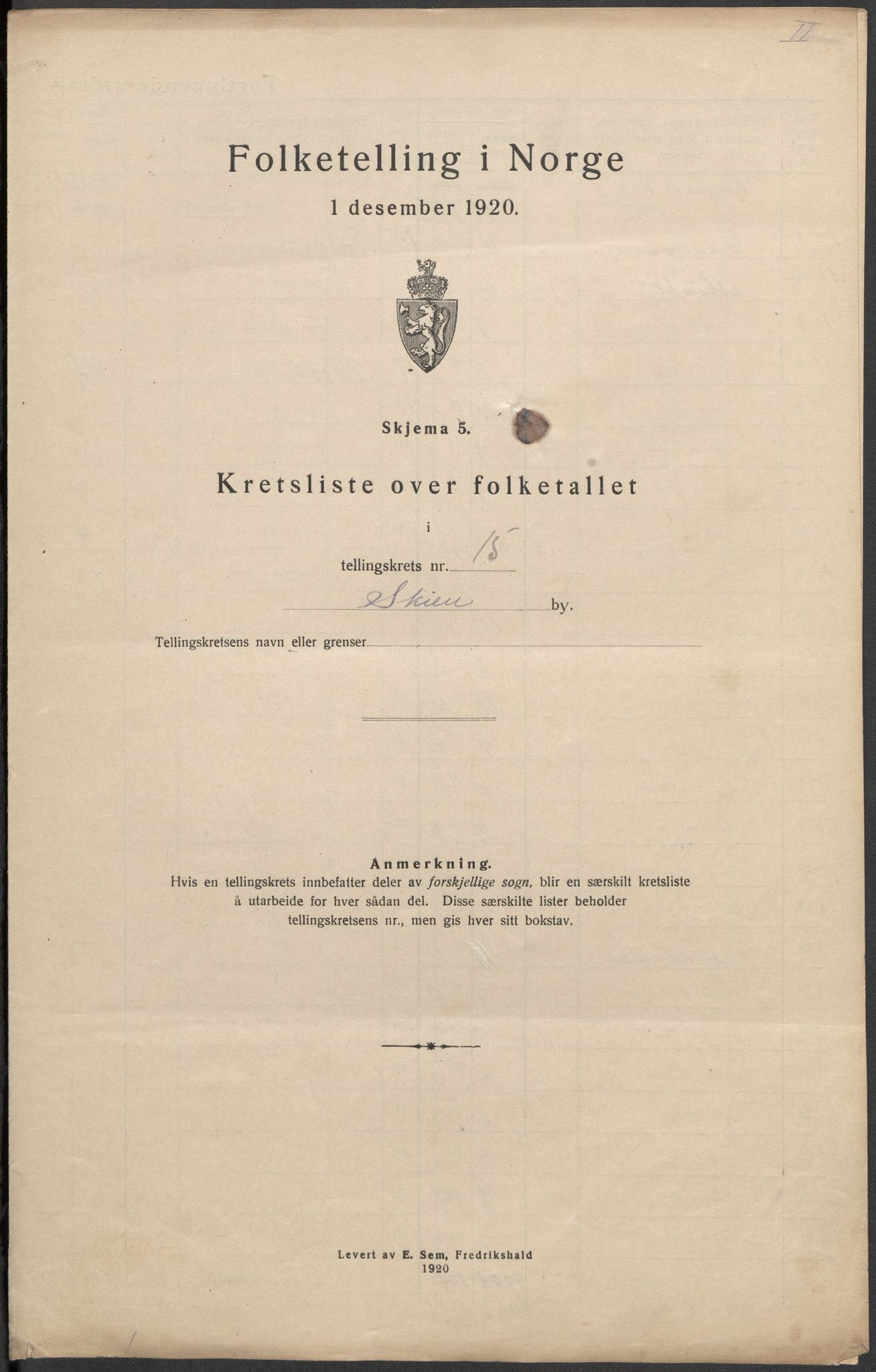 SAKO, 1920 census for Skien, 1920, p. 84