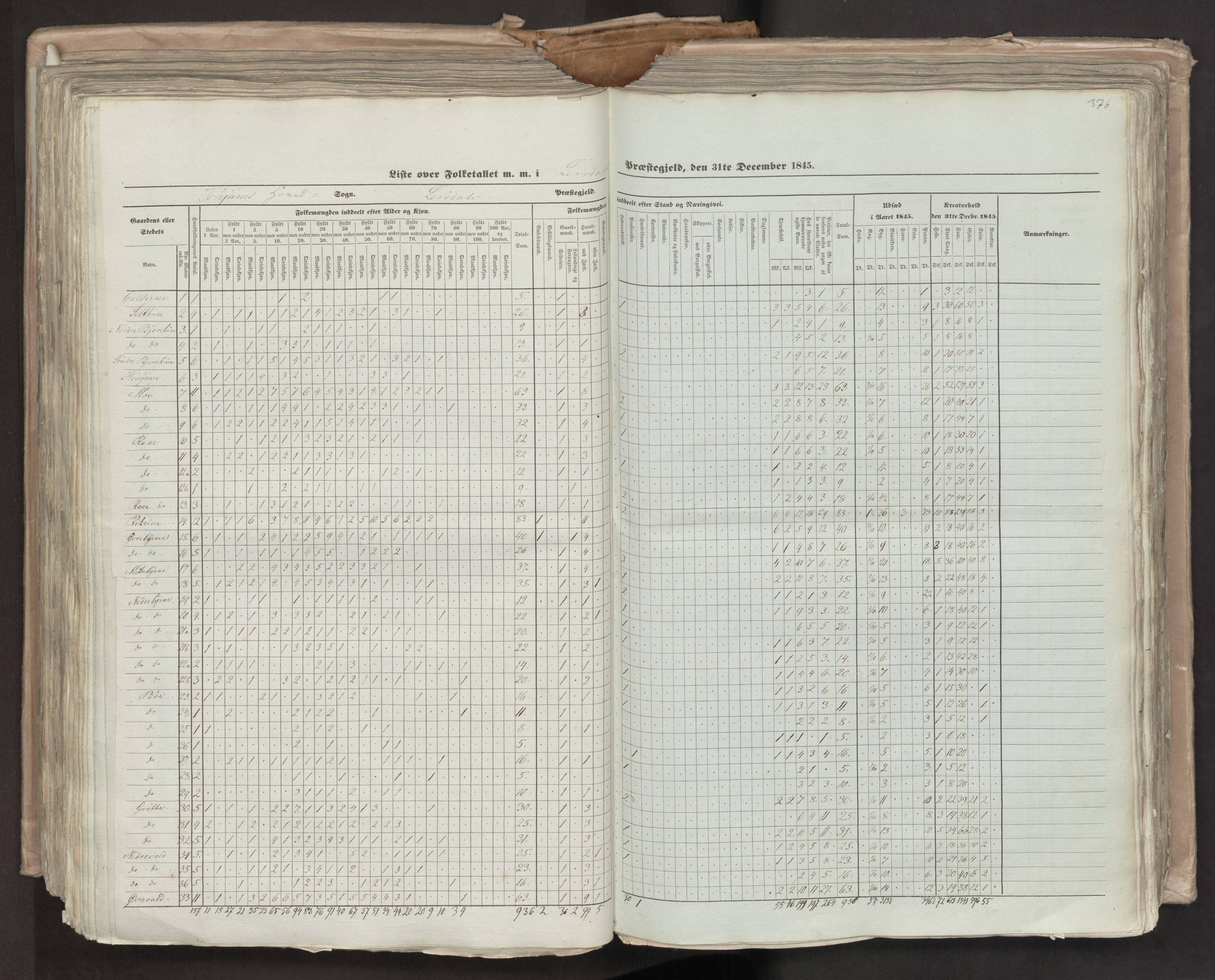 RA, Census 1845, vol. 7: Søndre Bergenhus amt og Nordre Bergenhus amt, 1845, p. 376