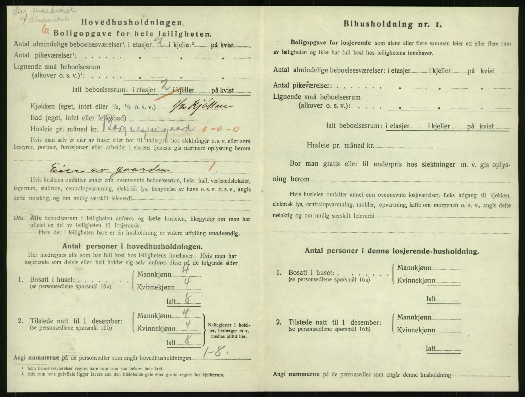 SAT, 1920 census for Levanger town, 1920, p. 1263