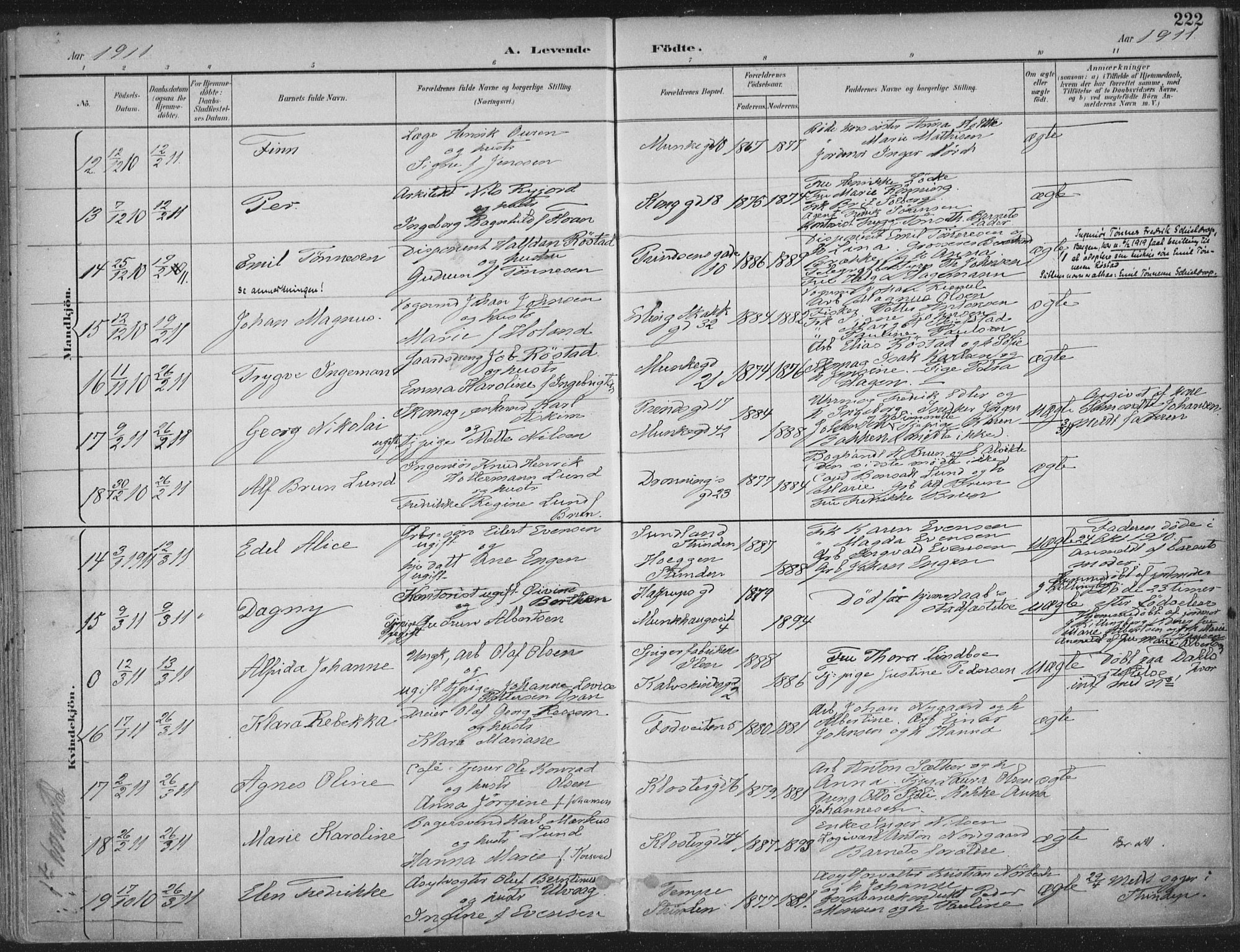 Ministerialprotokoller, klokkerbøker og fødselsregistre - Sør-Trøndelag, SAT/A-1456/601/L0062: Parish register (official) no. 601A30, 1891-1911, p. 222