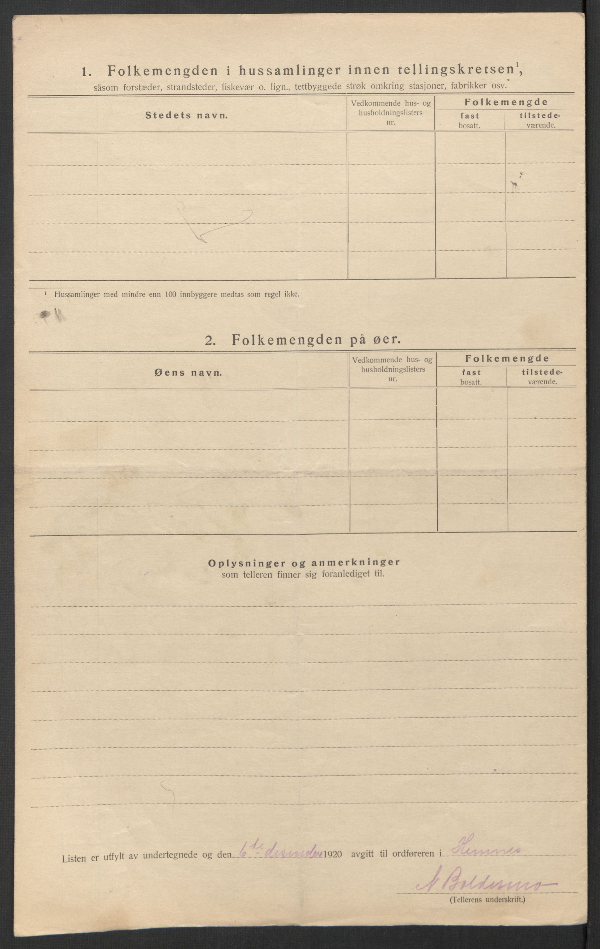 SAT, 1920 census for Hemnes, 1920, p. 39