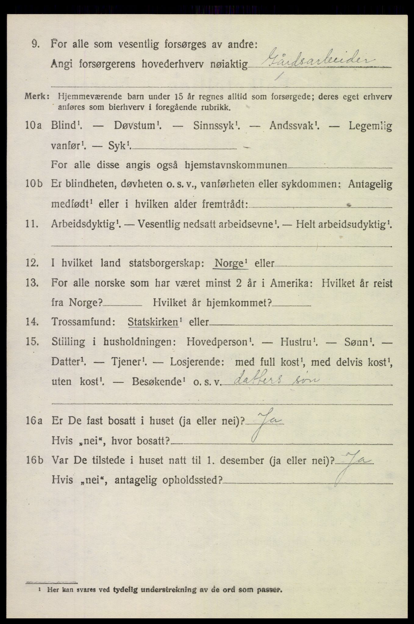 SAH, 1920 census for Vang (Oppland), 1920, p. 2342