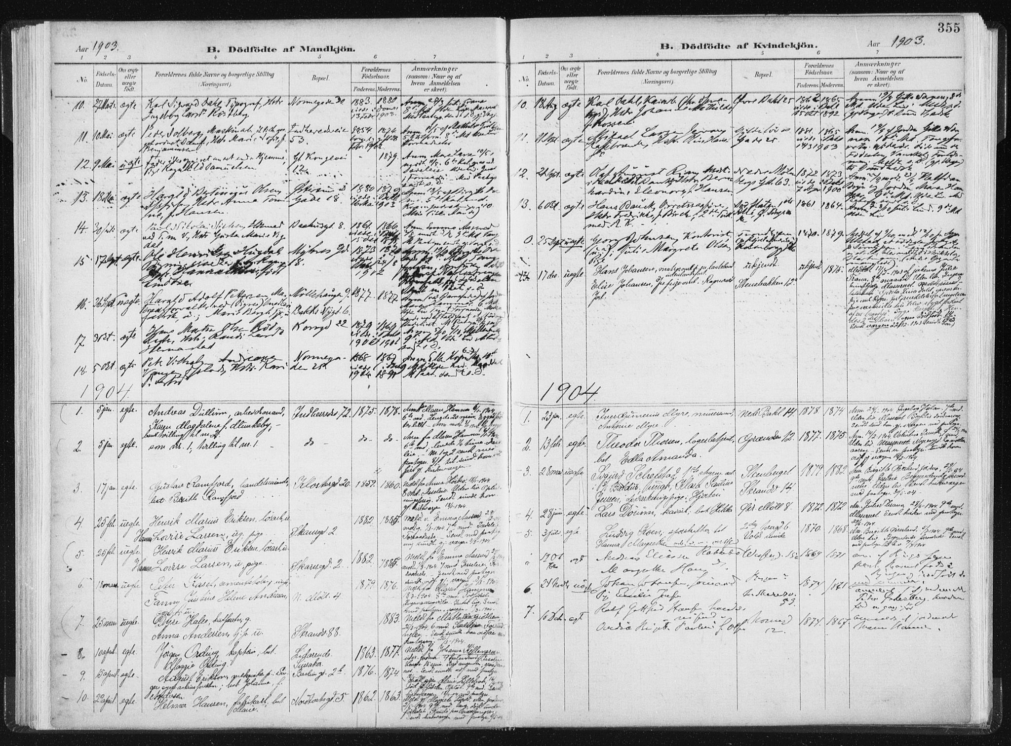 Ministerialprotokoller, klokkerbøker og fødselsregistre - Sør-Trøndelag, SAT/A-1456/604/L0200: Parish register (official) no. 604A20II, 1901-1908, p. 355