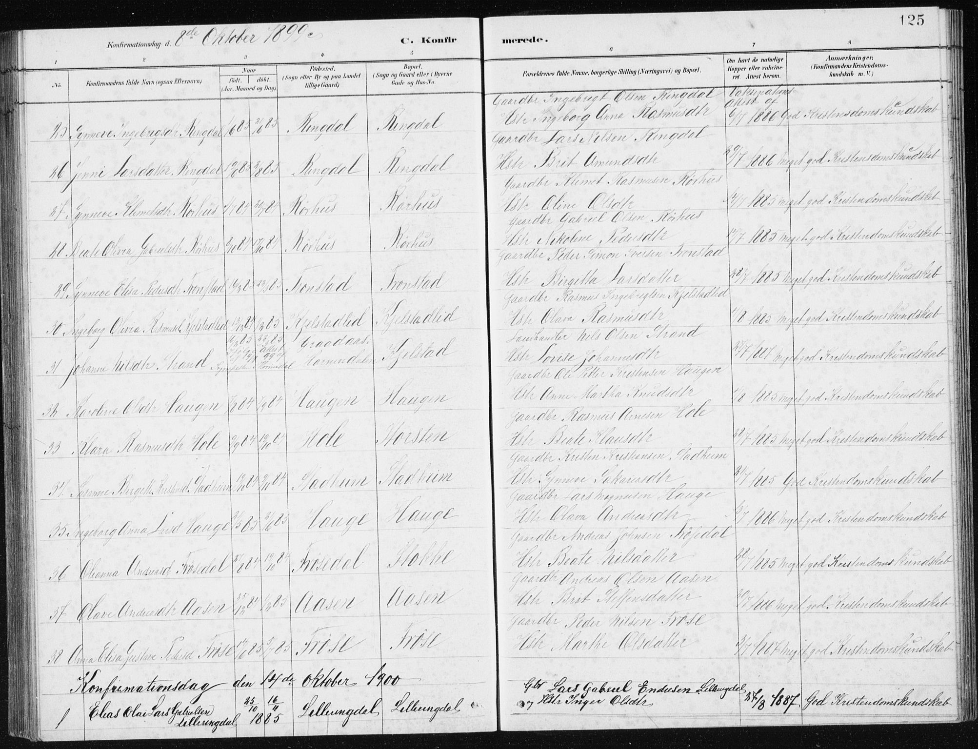 Ministerialprotokoller, klokkerbøker og fødselsregistre - Møre og Romsdal, SAT/A-1454/517/L0230: Parish register (copy) no. 517C03, 1879-1912, p. 125