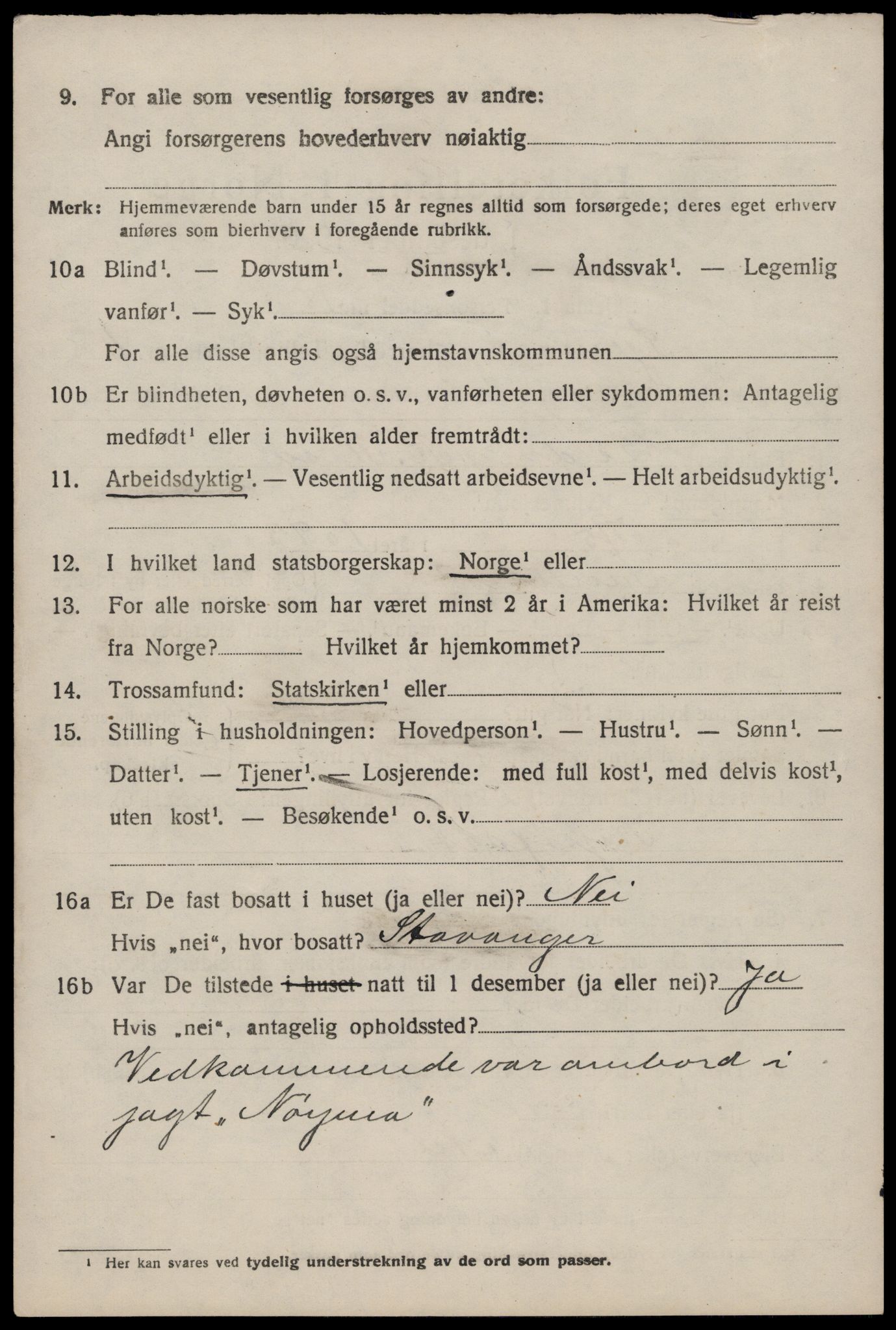 SAST, 1920 census for Sjernarøy, 1920, p. 1241