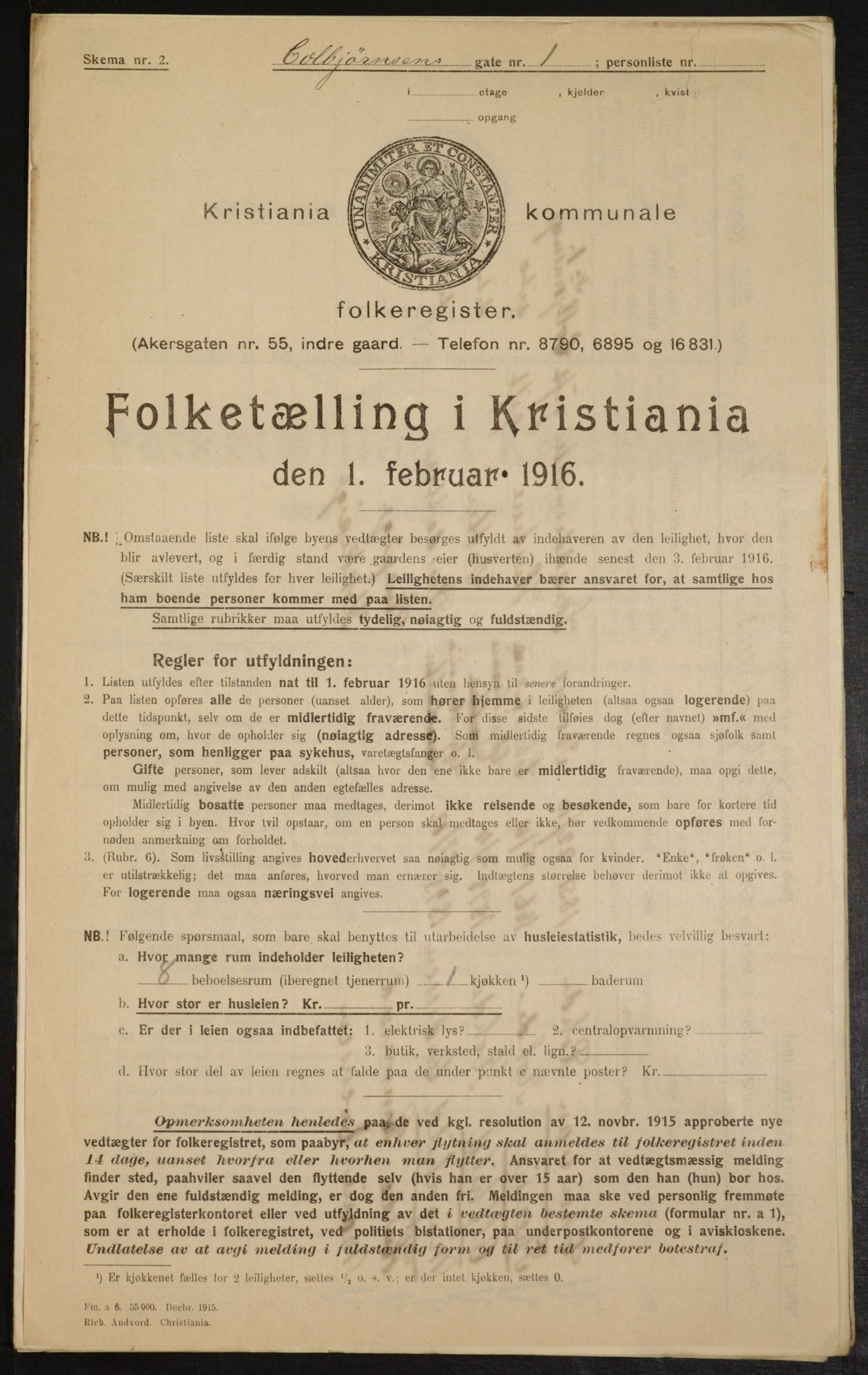 OBA, Municipal Census 1916 for Kristiania, 1916, p. 12942