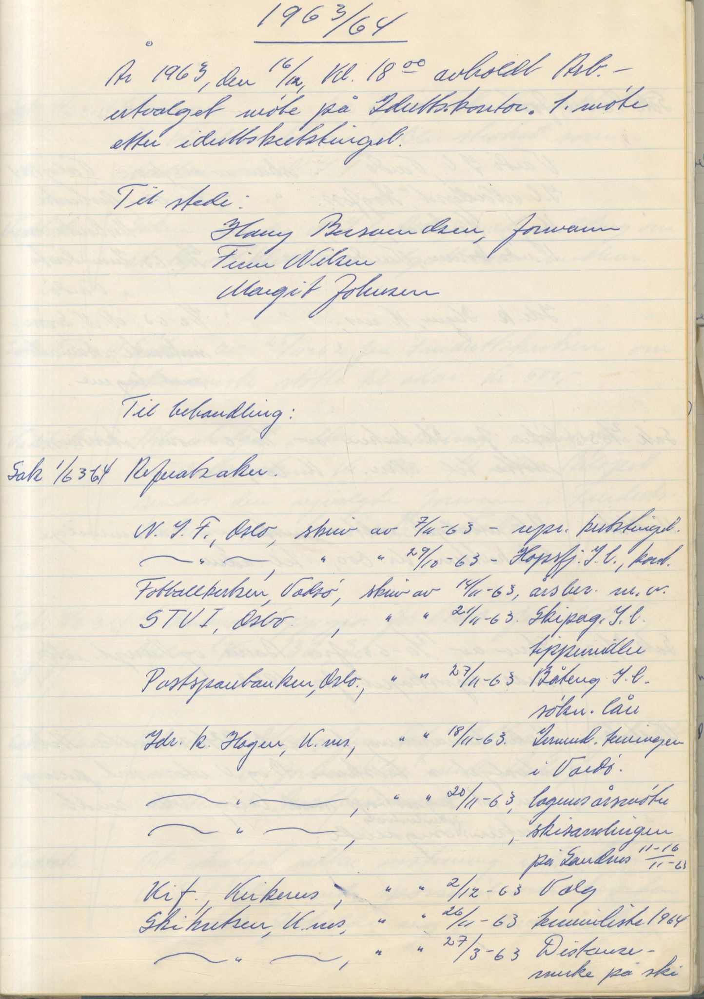 Aust-Finnmark Idrettskrets , FMFB/A-1041/A/L0007: Møteprotokoll for arbeidsutvalg, 1963-1971, p. 4