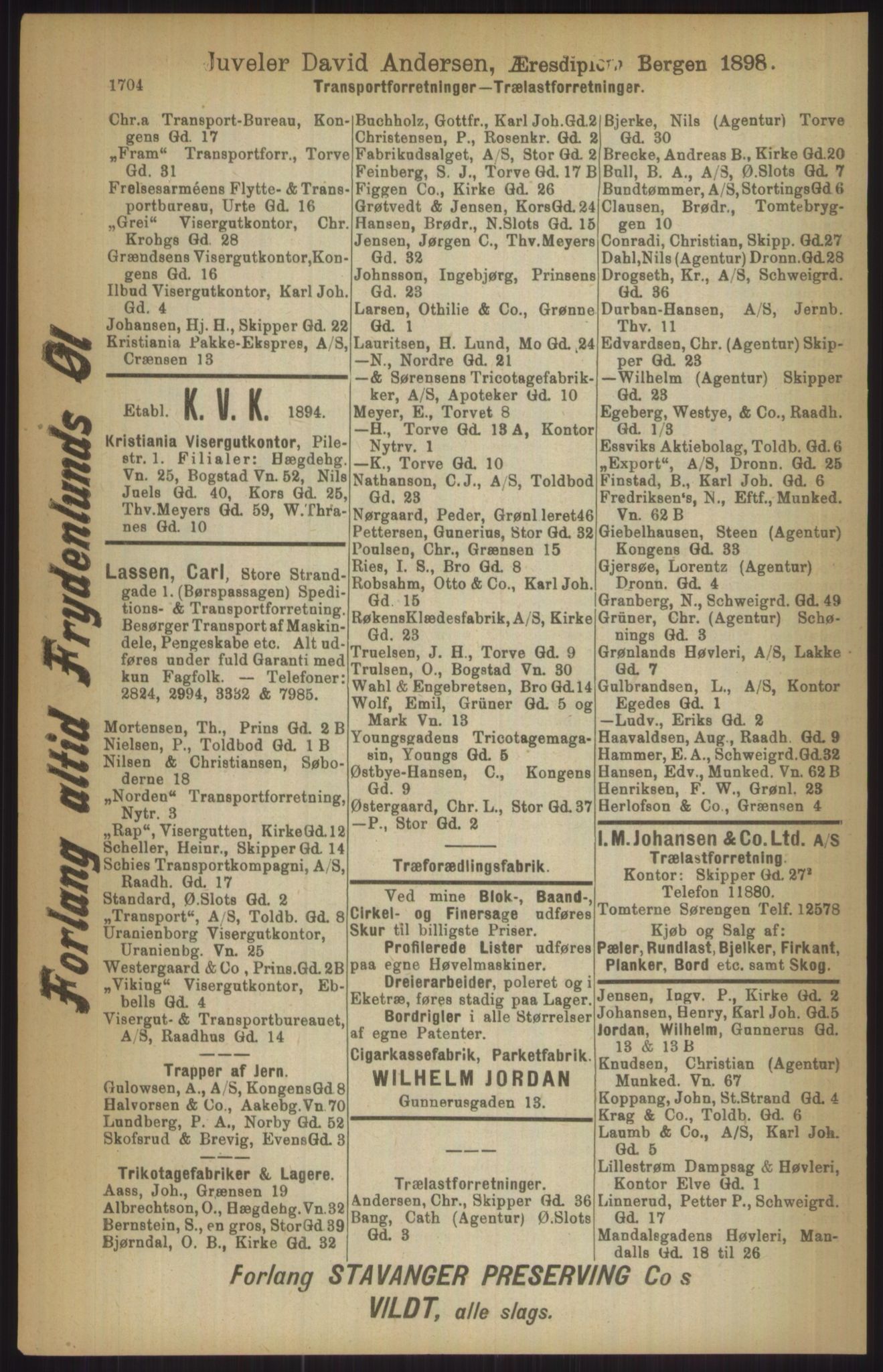 Kristiania/Oslo adressebok, PUBL/-, 1911, p. 1704