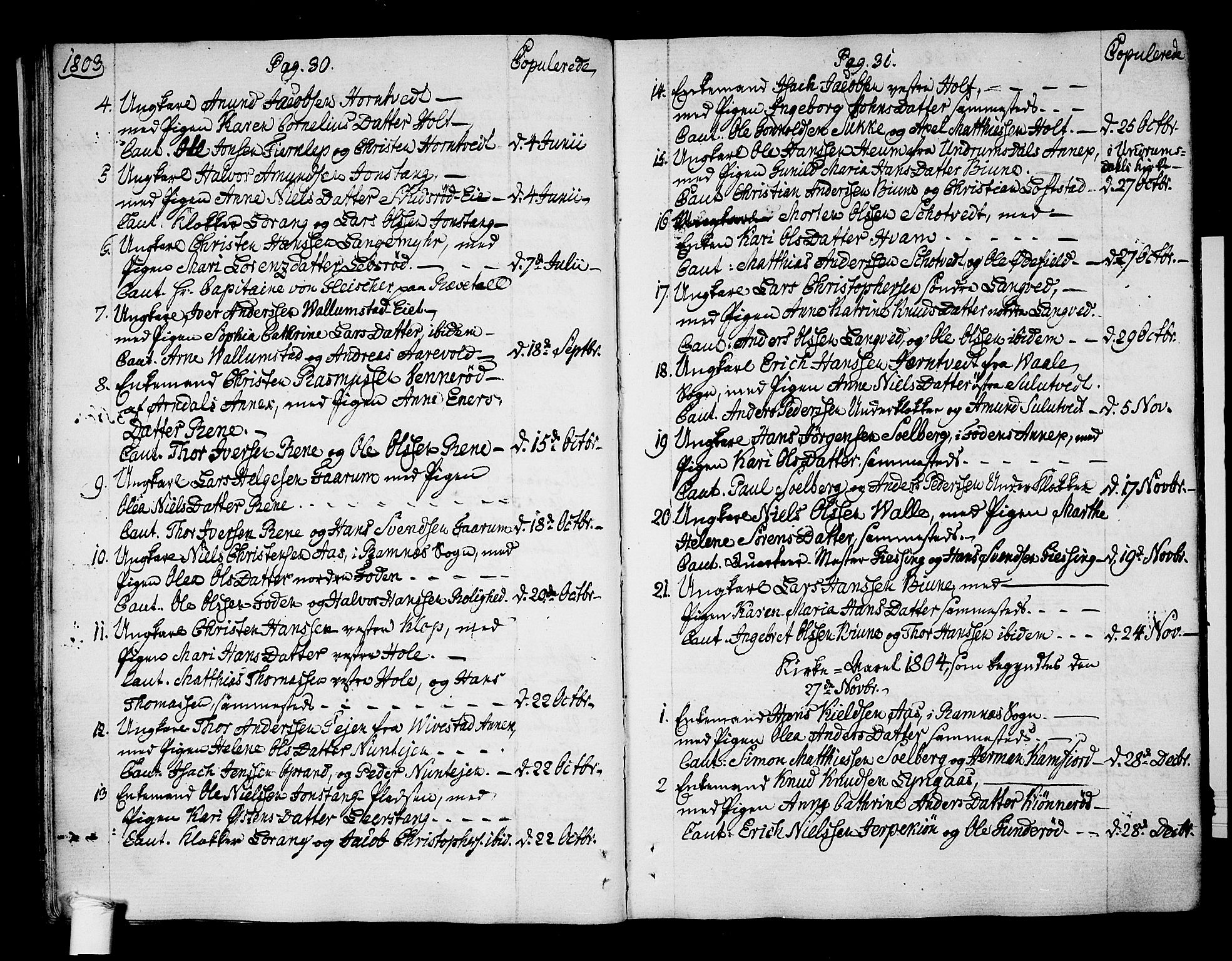 Ramnes kirkebøker, AV/SAKO-A-314/F/Fa/L0003: Parish register (official) no. I 3, 1790-1813, p. 30-31