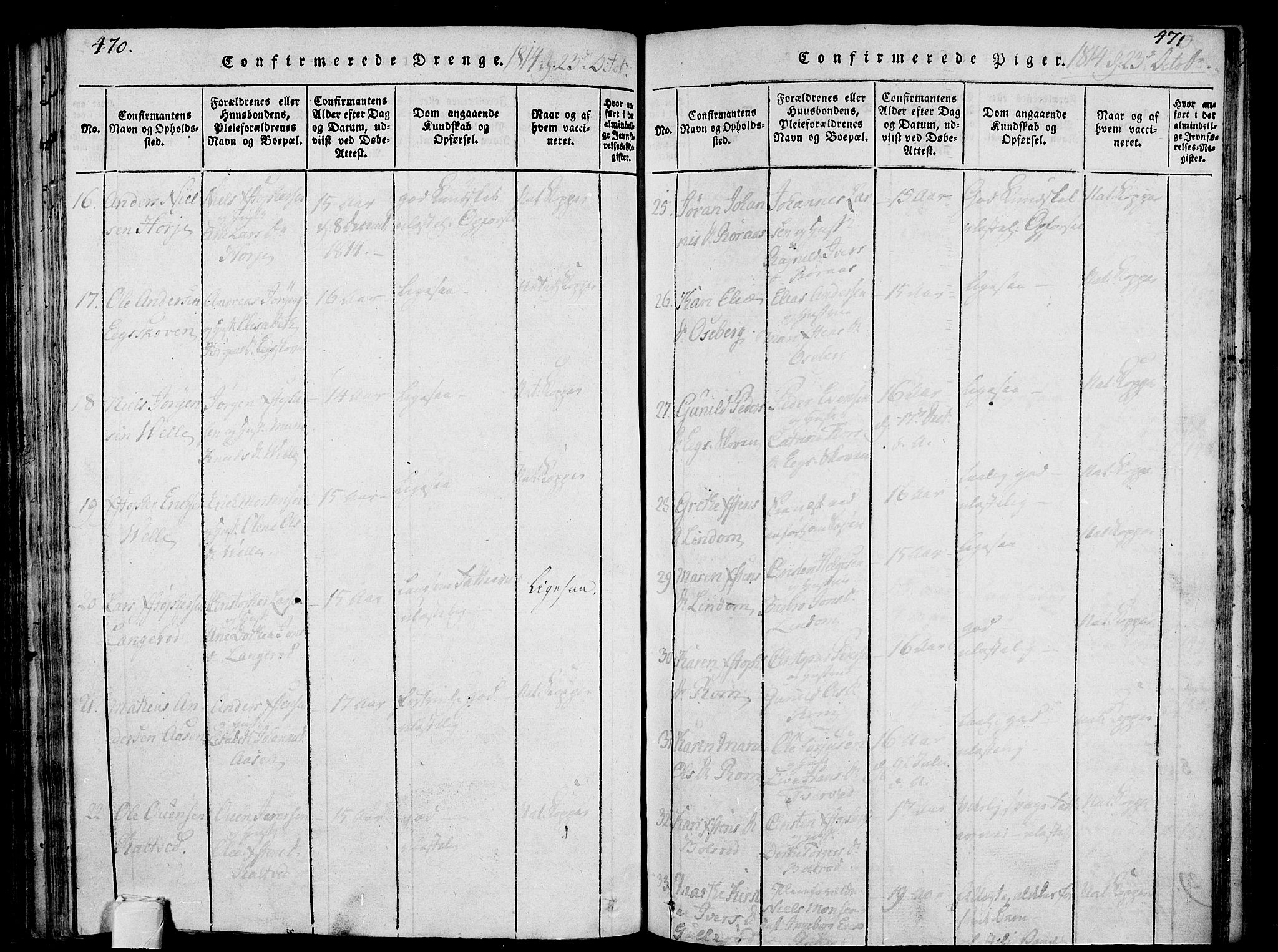 Sem kirkebøker, AV/SAKO-A-5/F/Fa/L0004: Parish register (official) no. I 4, 1814-1825, p. 470-471