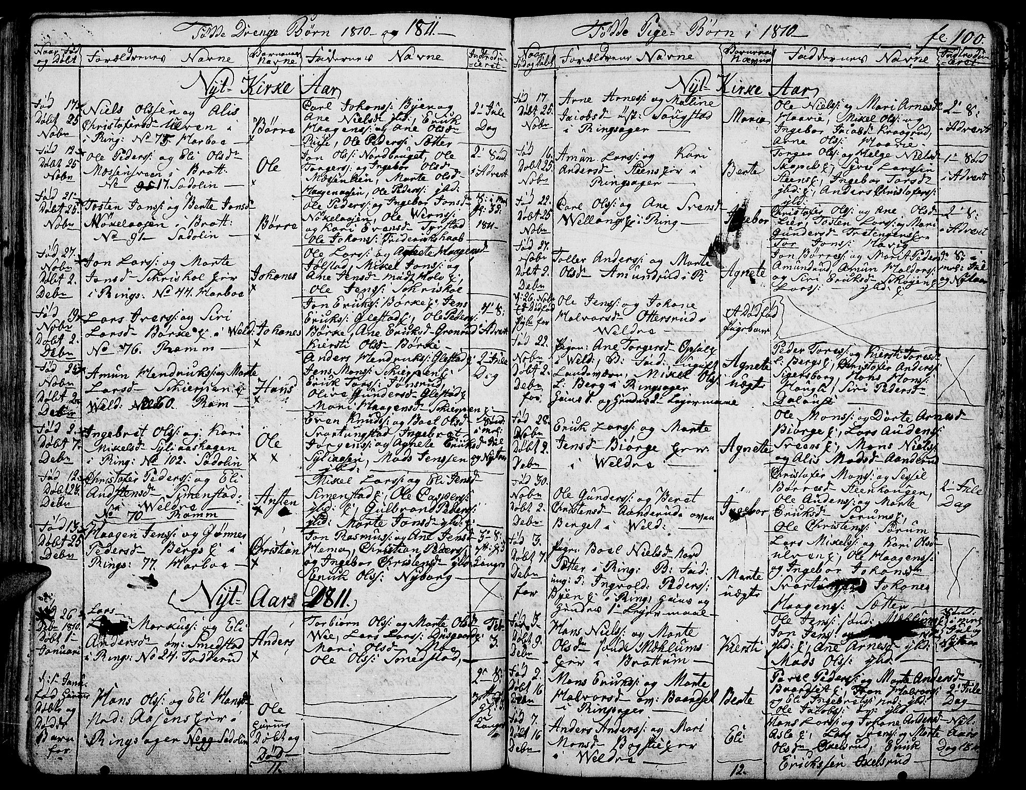 Ringsaker prestekontor, SAH/PREST-014/K/Ka/L0004: Parish register (official) no. 4, 1799-1814, p. 100