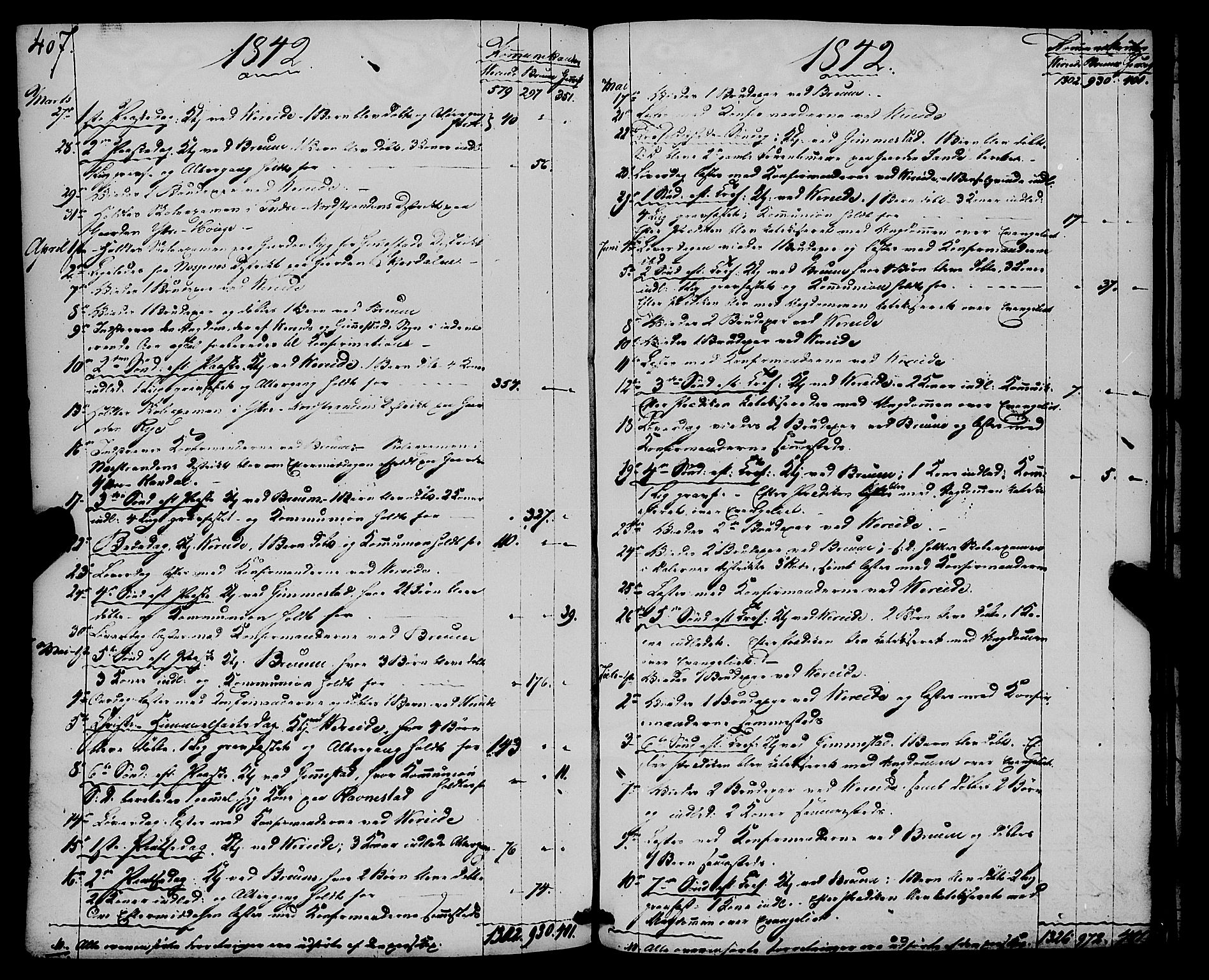 Gloppen sokneprestembete, AV/SAB-A-80101/H/Haa/Haaa/L0008: Parish register (official) no. A 8, 1837-1855, p. 407