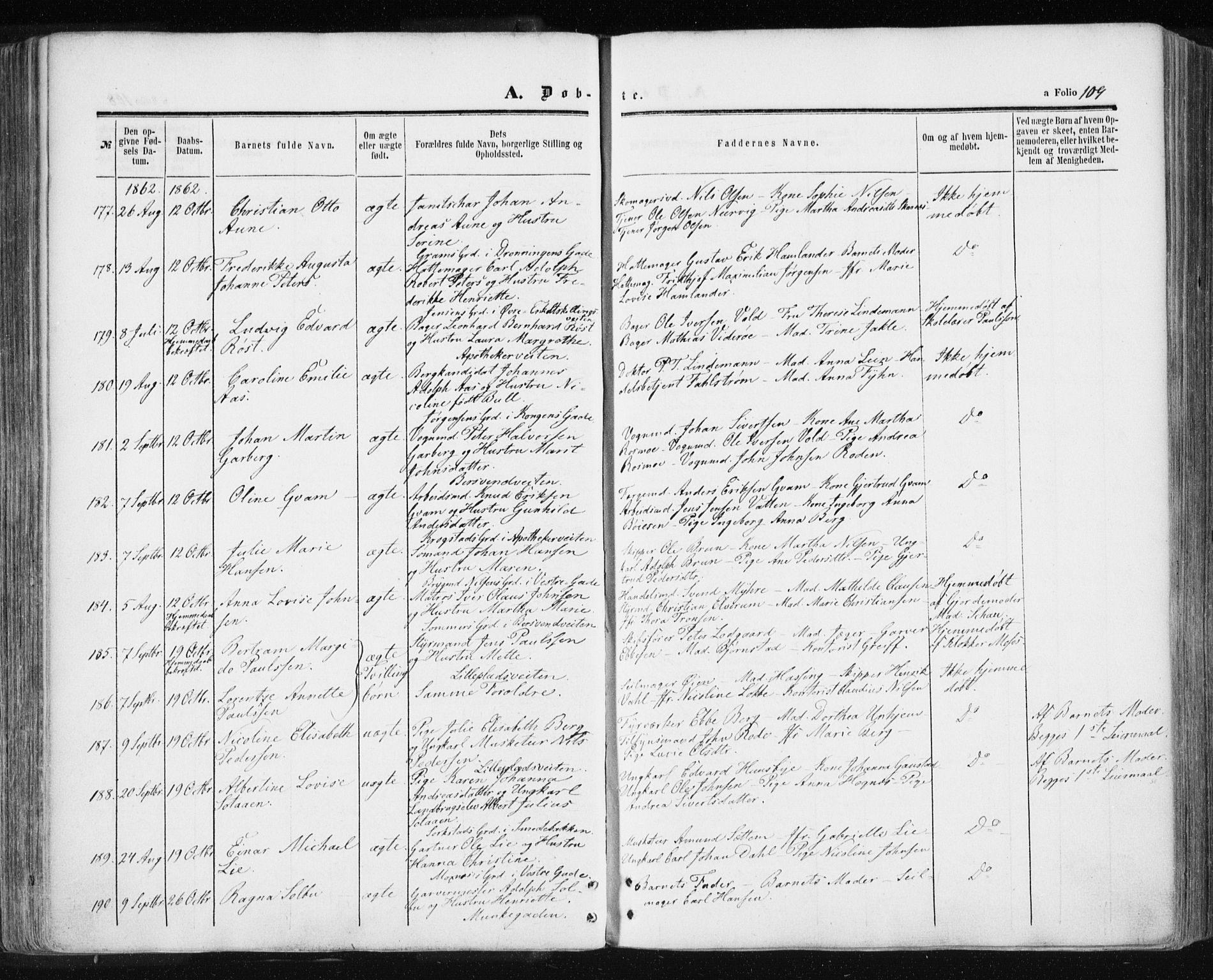 Ministerialprotokoller, klokkerbøker og fødselsregistre - Sør-Trøndelag, SAT/A-1456/601/L0053: Parish register (official) no. 601A21, 1857-1865, p. 109