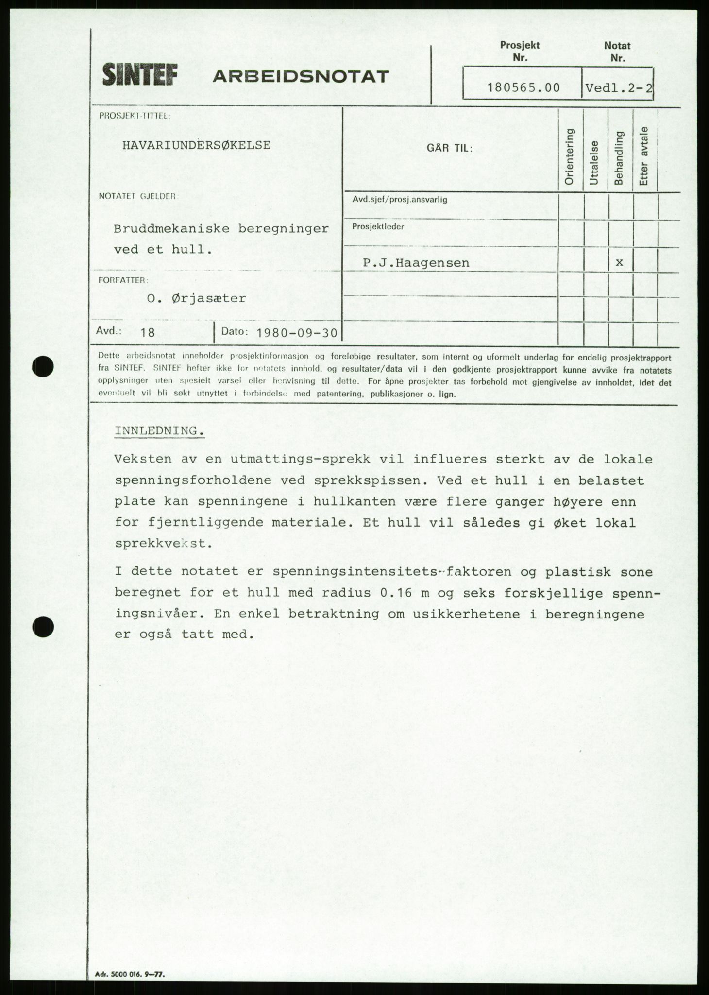 Justisdepartementet, Granskningskommisjonen ved Alexander Kielland-ulykken 27.3.1980, RA/S-1165/D/L0023: Æ Øvrige Pentagone-rigger (Doku.liste + Æ1-Æ2, Æ4 av 4  - Æ3 mangler)/ ALK - SINTEF-undersøkelse av bruddflater og materialer (STF01 F80008), 1980-1981, p. 75