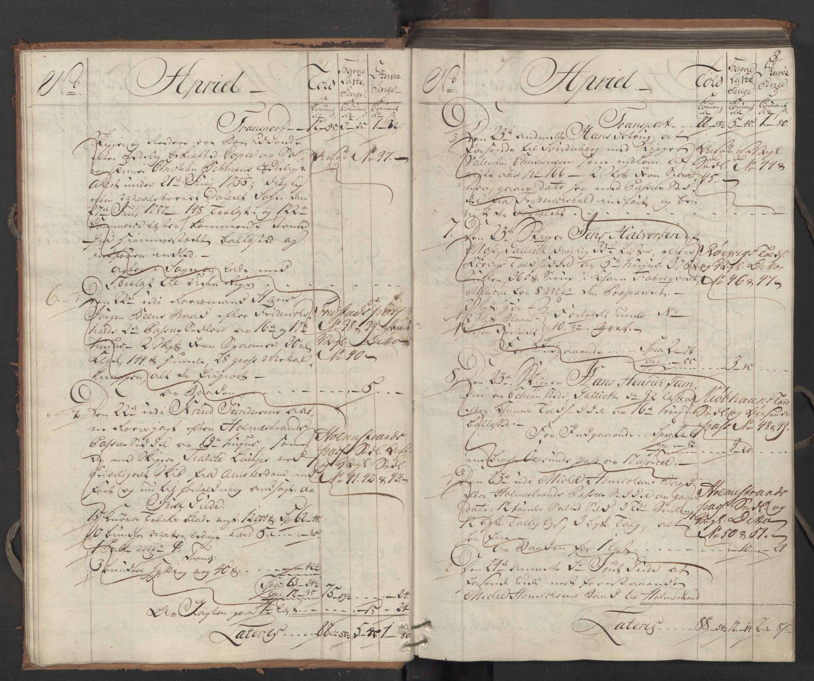 Generaltollkammeret, tollregnskaper, AV/RA-EA-5490/R05/L0038/0001: Tollregnskaper Moss, Son, Krokstad / Inngående hovedtollbok, 1762, p. 7b-8a