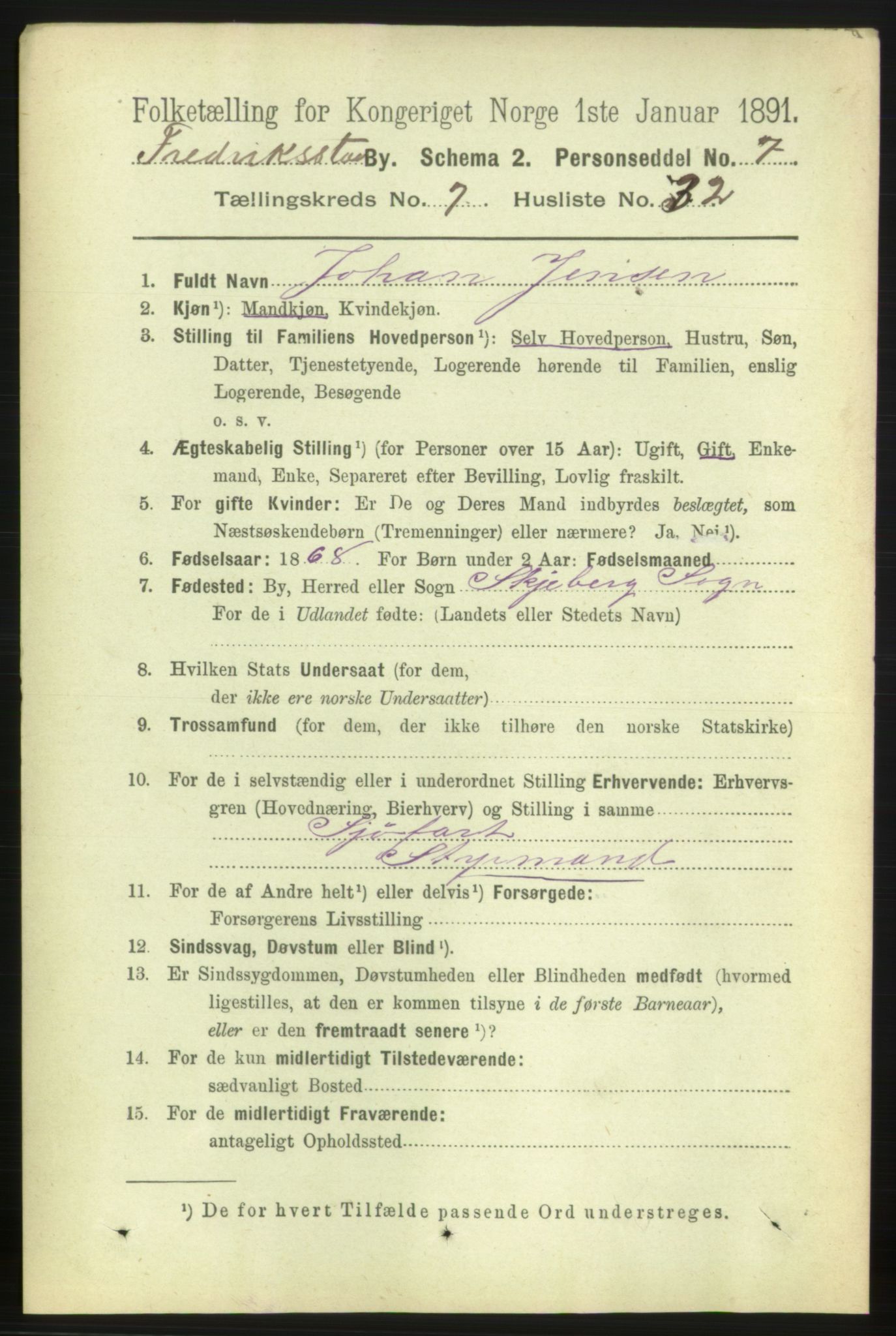 RA, 1891 census for 0103 Fredrikstad, 1891, p. 9028