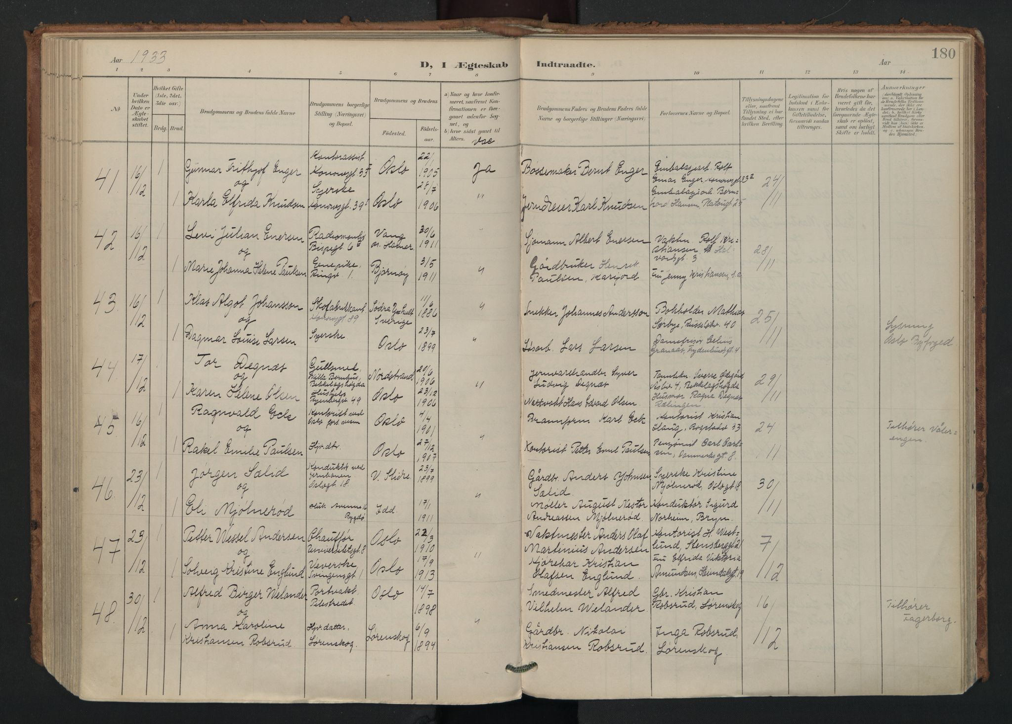 Gamlebyen prestekontor Kirkebøker, AV/SAO-A-10884/F/Fa/L0011: Parish register (official) no. 11, 1901-1939, p. 180