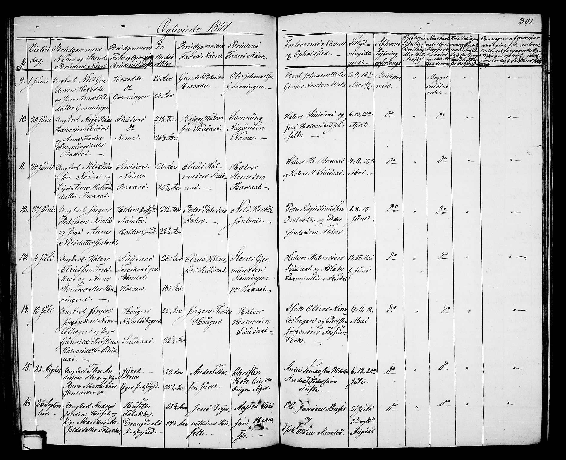 Holla kirkebøker, SAKO/A-272/G/Ga/L0003: Parish register (copy) no. I 3, 1849-1866, p. 301