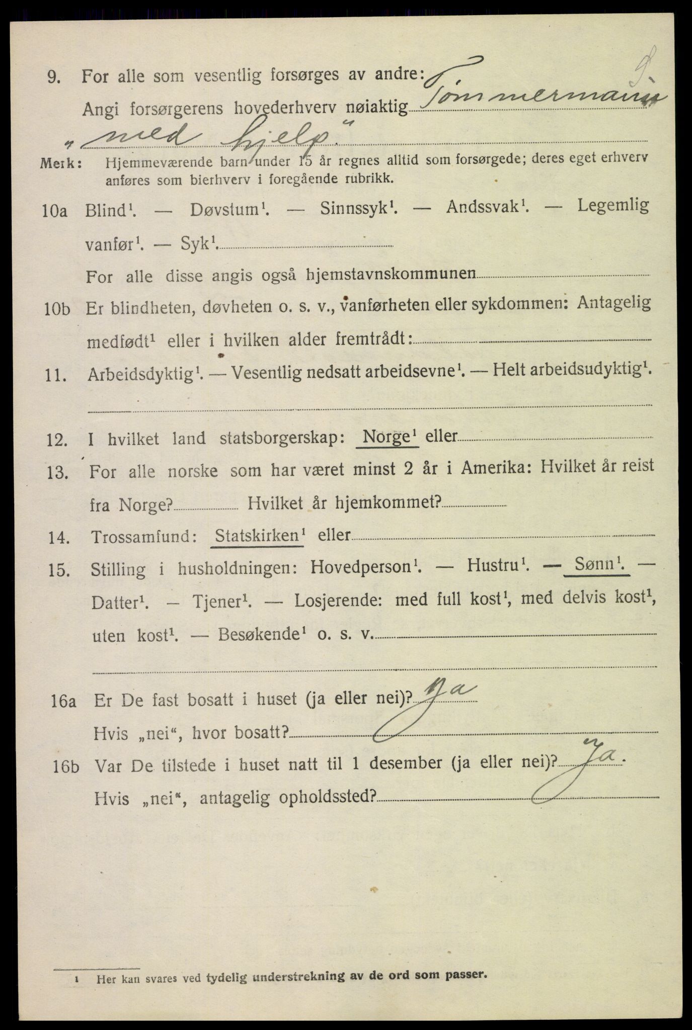 SAH, 1920 census for Skjåk, 1920, p. 3001