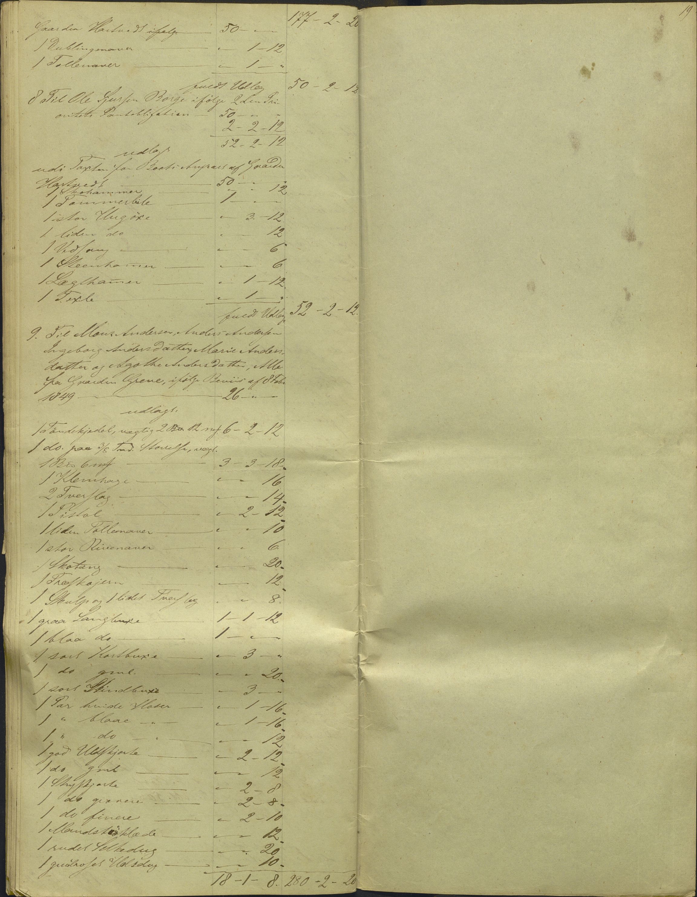 Nordhordland sorenskrivar, AV/SAB-A-2901/1/H/Hd/Hdb/L0001: Konsept til utlodningar, 1850-1852, p. 21