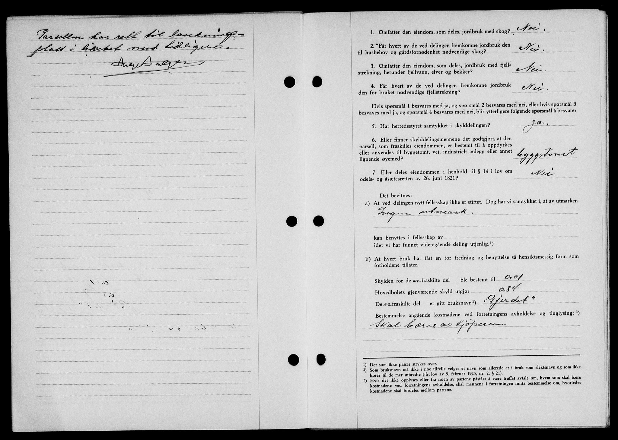 Lofoten sorenskriveri, SAT/A-0017/1/2/2C/L0011a: Mortgage book no. 11a, 1943-1943, Diary no: : 740/1943