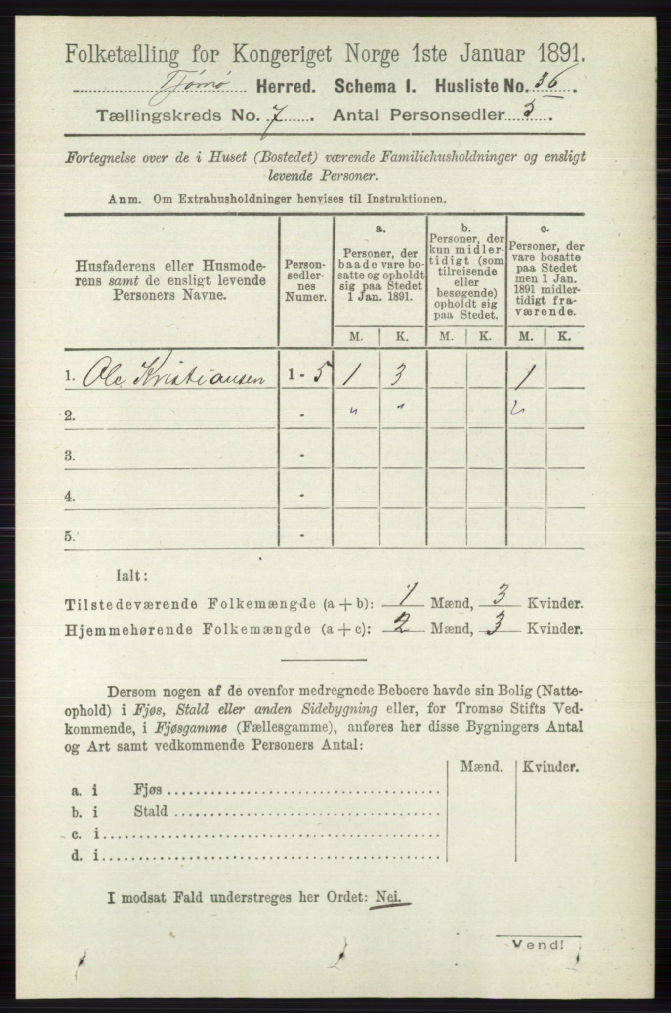 RA, 1891 census for 0723 Tjøme, 1891, p. 2448