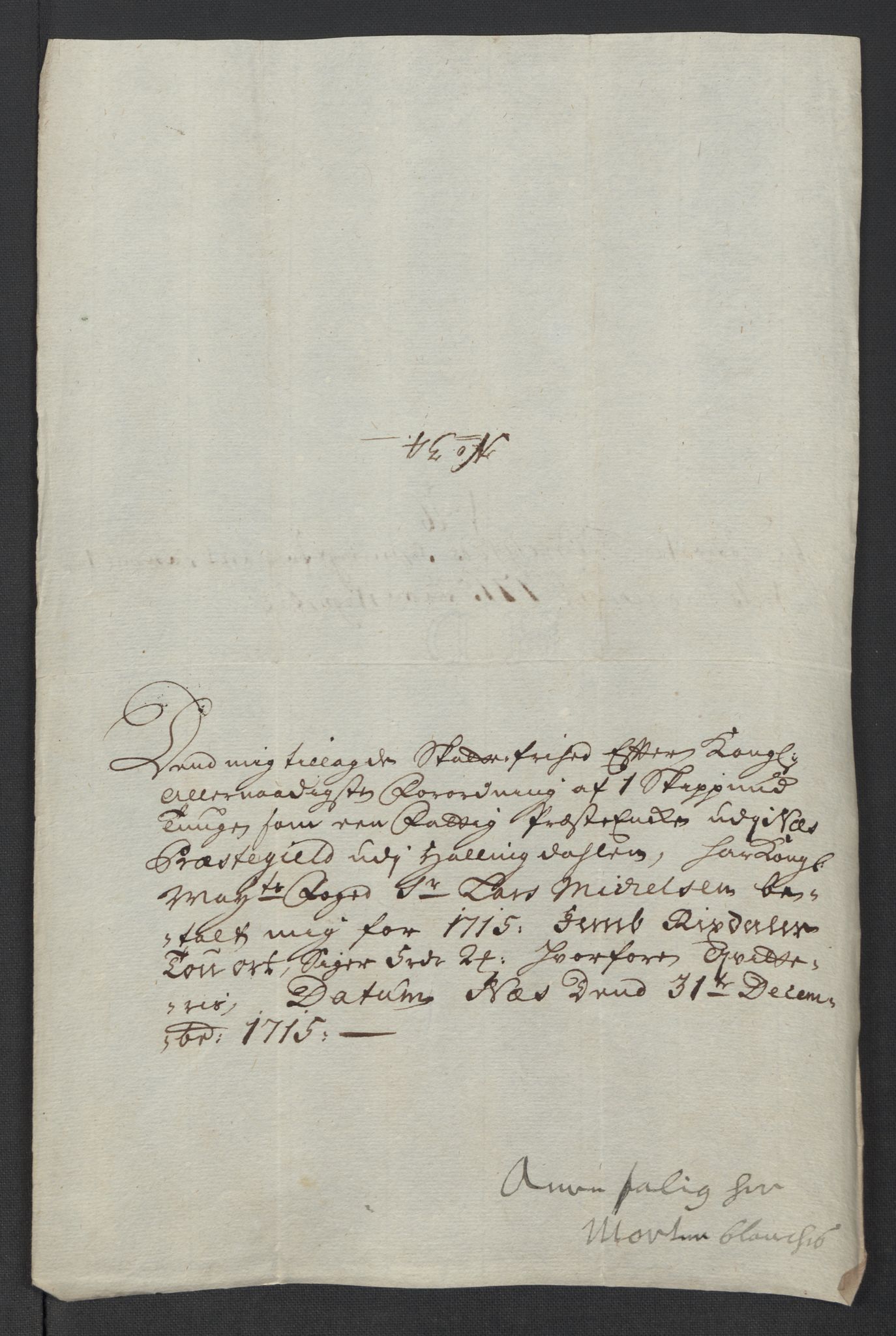 Rentekammeret inntil 1814, Reviderte regnskaper, Fogderegnskap, RA/EA-4092/R23/L1473: Fogderegnskap Ringerike og Hallingdal, 1715, p. 245