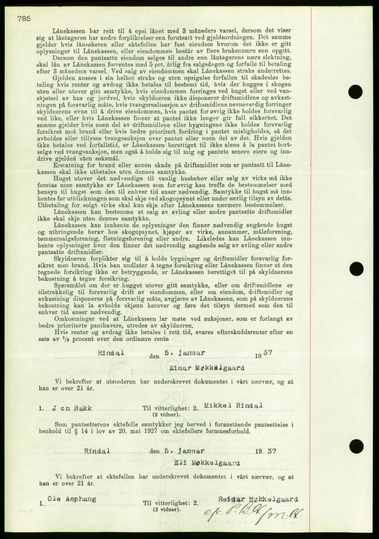 Nordmøre sorenskriveri, AV/SAT-A-4132/1/2/2Ca/L0090: Mortgage book no. B80, 1936-1937, Diary no: : 124/1937