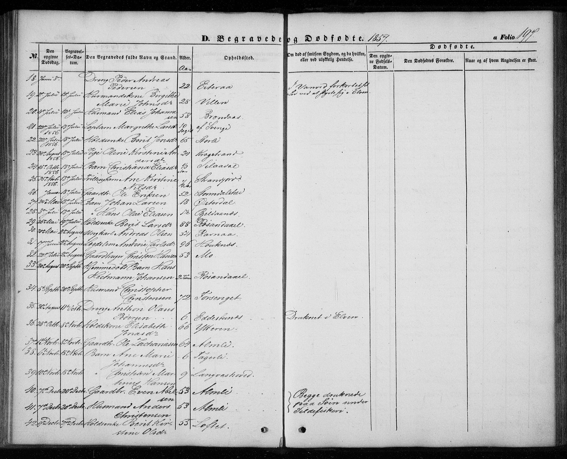 Ministerialprotokoller, klokkerbøker og fødselsregistre - Nordland, AV/SAT-A-1459/827/L0392: Parish register (official) no. 827A04, 1853-1866, p. 197