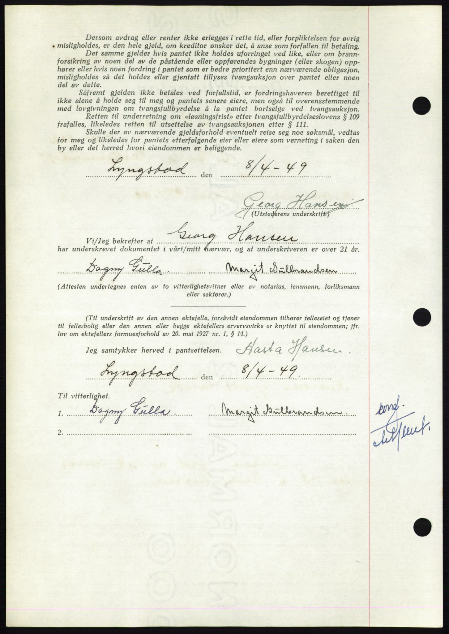 Nordmøre sorenskriveri, AV/SAT-A-4132/1/2/2Ca: Mortgage book no. B101, 1949-1949, Diary no: : 1517/1949