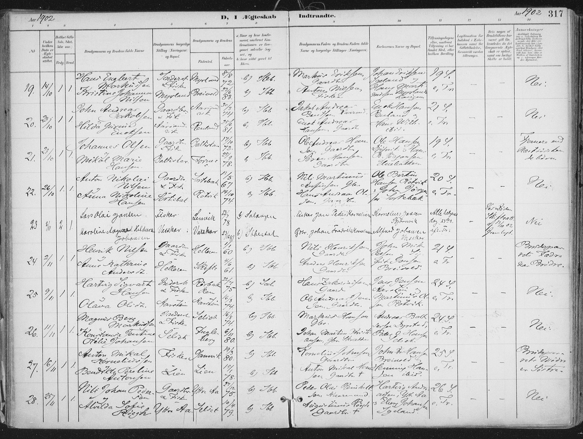 Ibestad sokneprestembete, SATØ/S-0077/H/Ha/Haa/L0017kirke: Parish register (official) no. 17, 1901-1914, p. 317