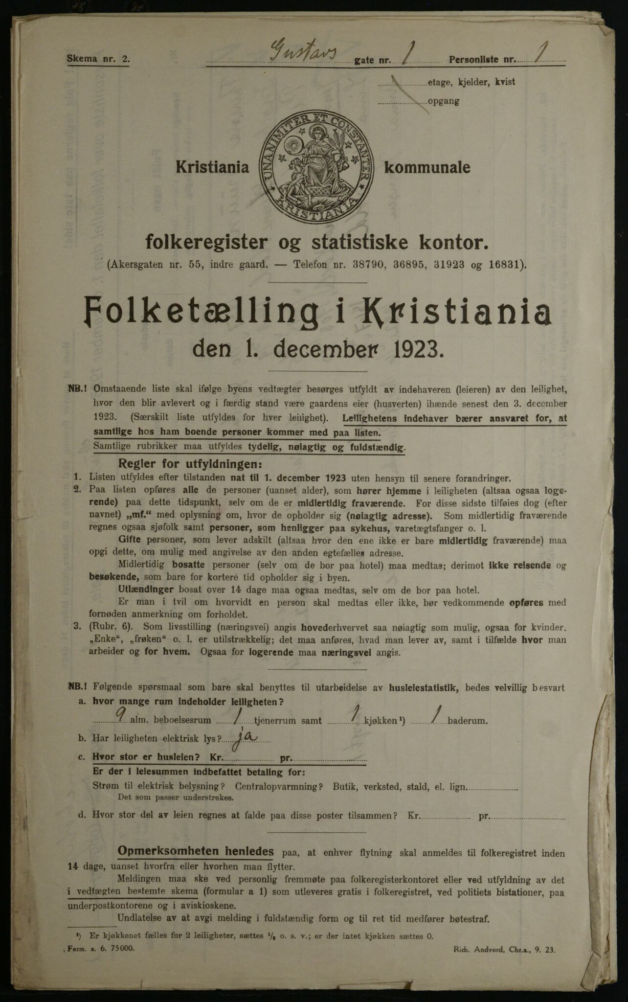 OBA, Municipal Census 1923 for Kristiania, 1923, p. 36298