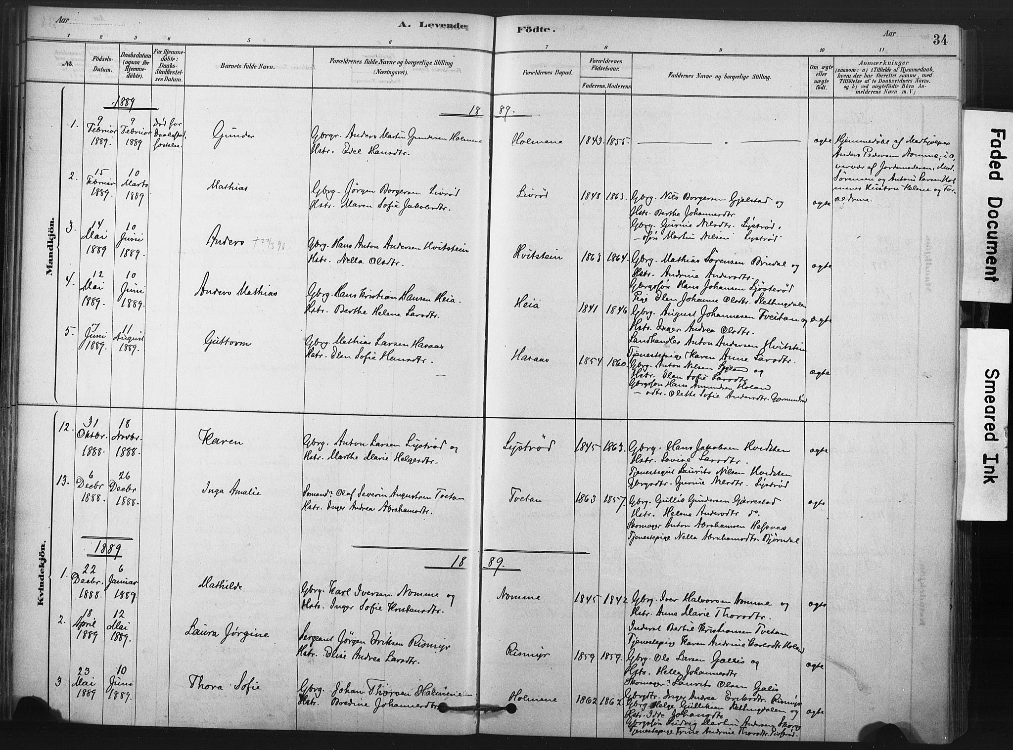 Andebu kirkebøker, AV/SAKO-A-336/F/Fa/L0008: Parish register (official) no. 8, 1878-1902, p. 34