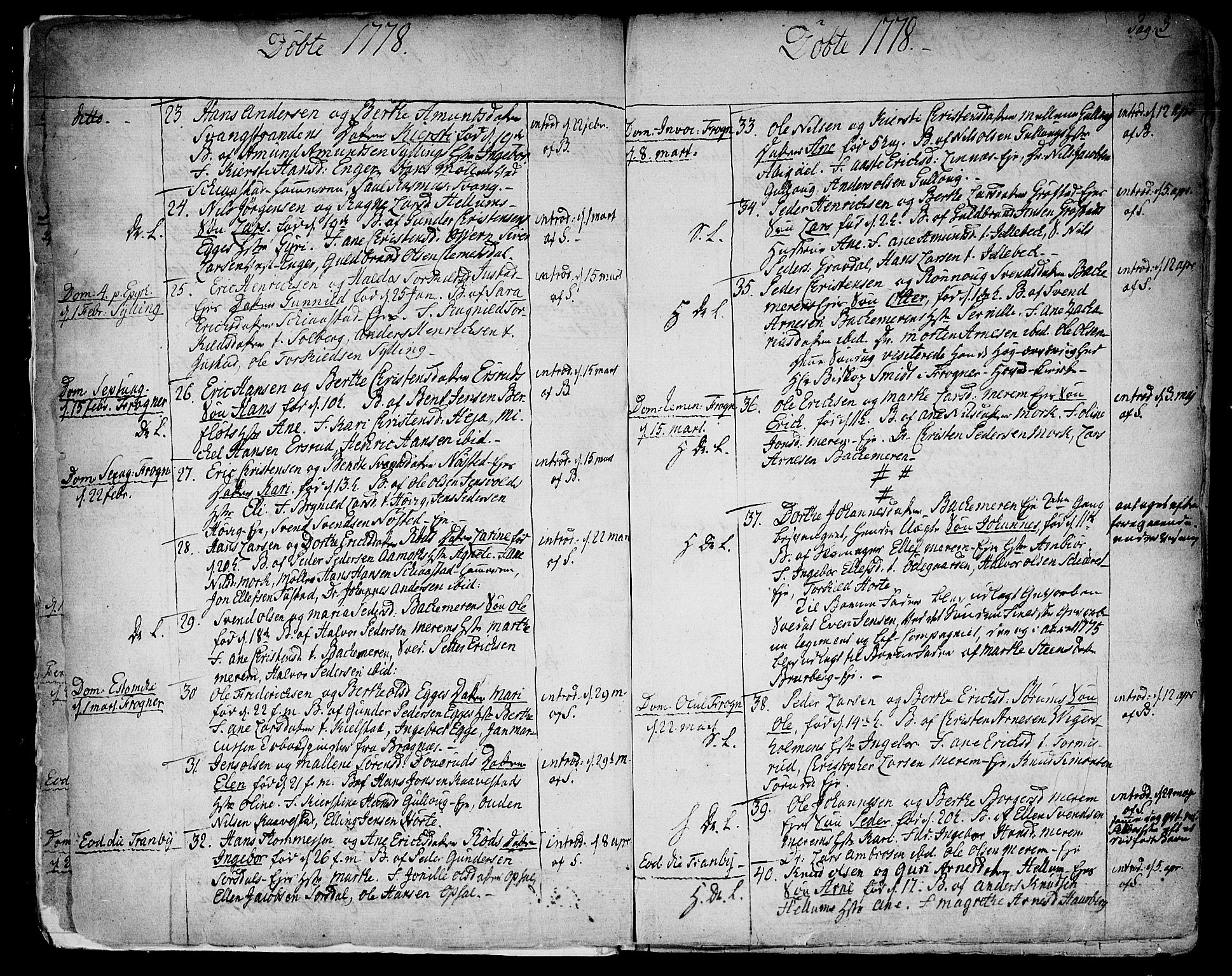 Lier kirkebøker, AV/SAKO-A-230/F/Fa/L0006: Parish register (official) no. I 6, 1777-1794, p. 3