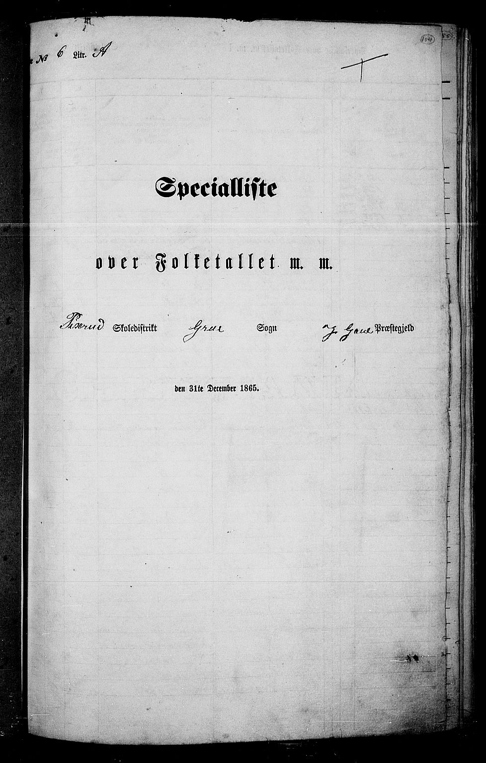 RA, 1865 census for Grue, 1865, p. 133