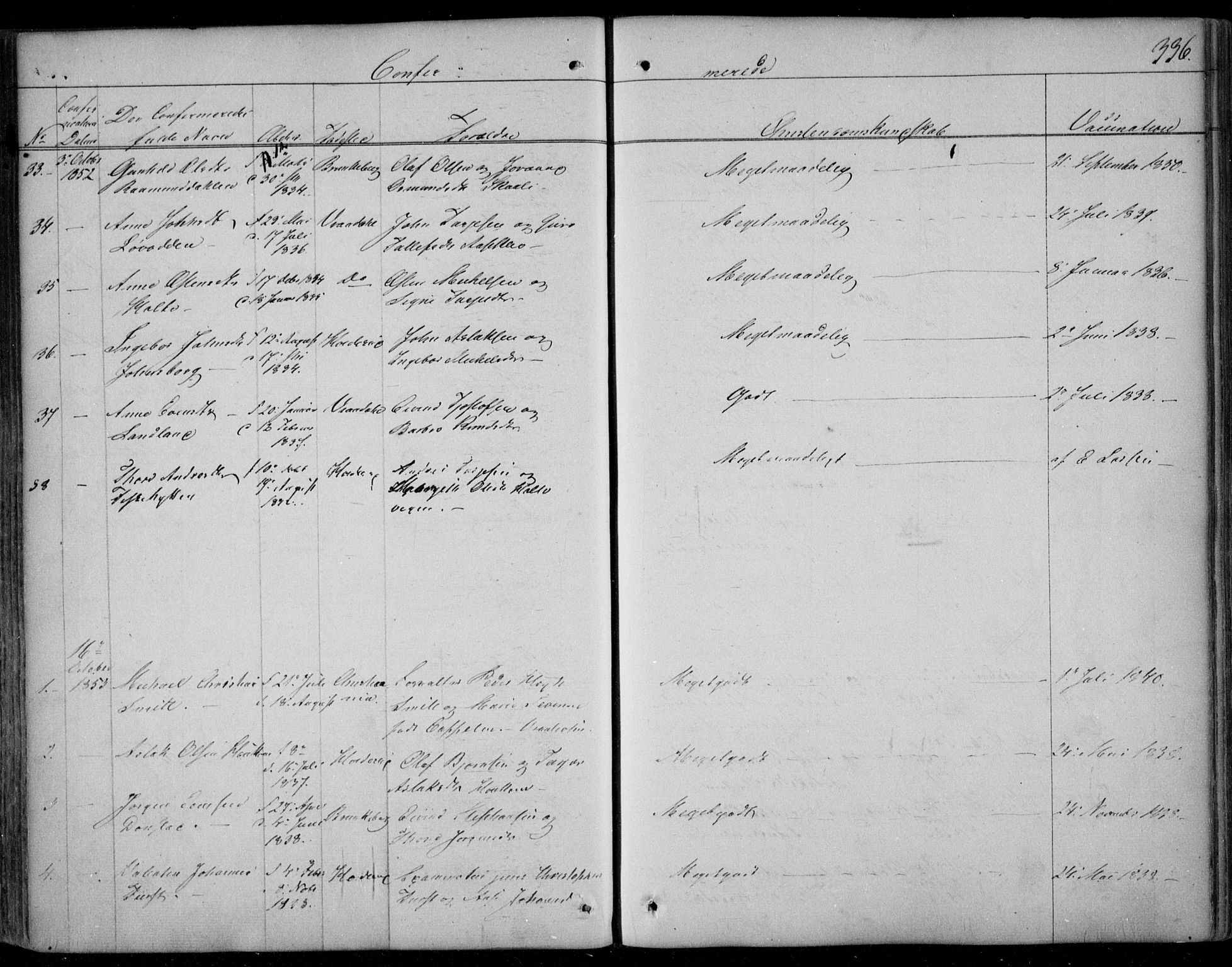 Kviteseid kirkebøker, SAKO/A-276/F/Fa/L0006: Parish register (official) no. I 6, 1836-1858, p. 336