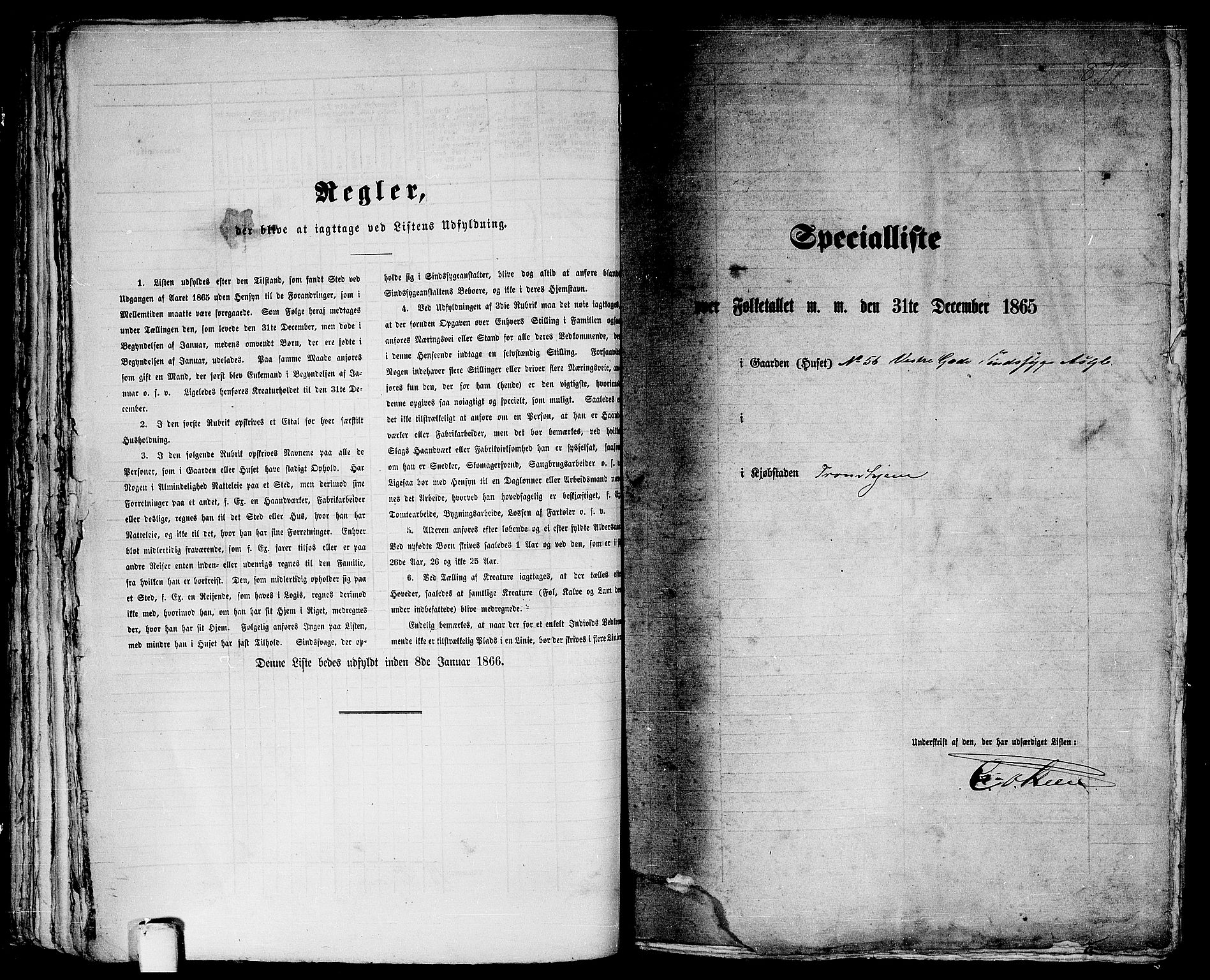 RA, 1865 census for Trondheim, 1865, p. 1625