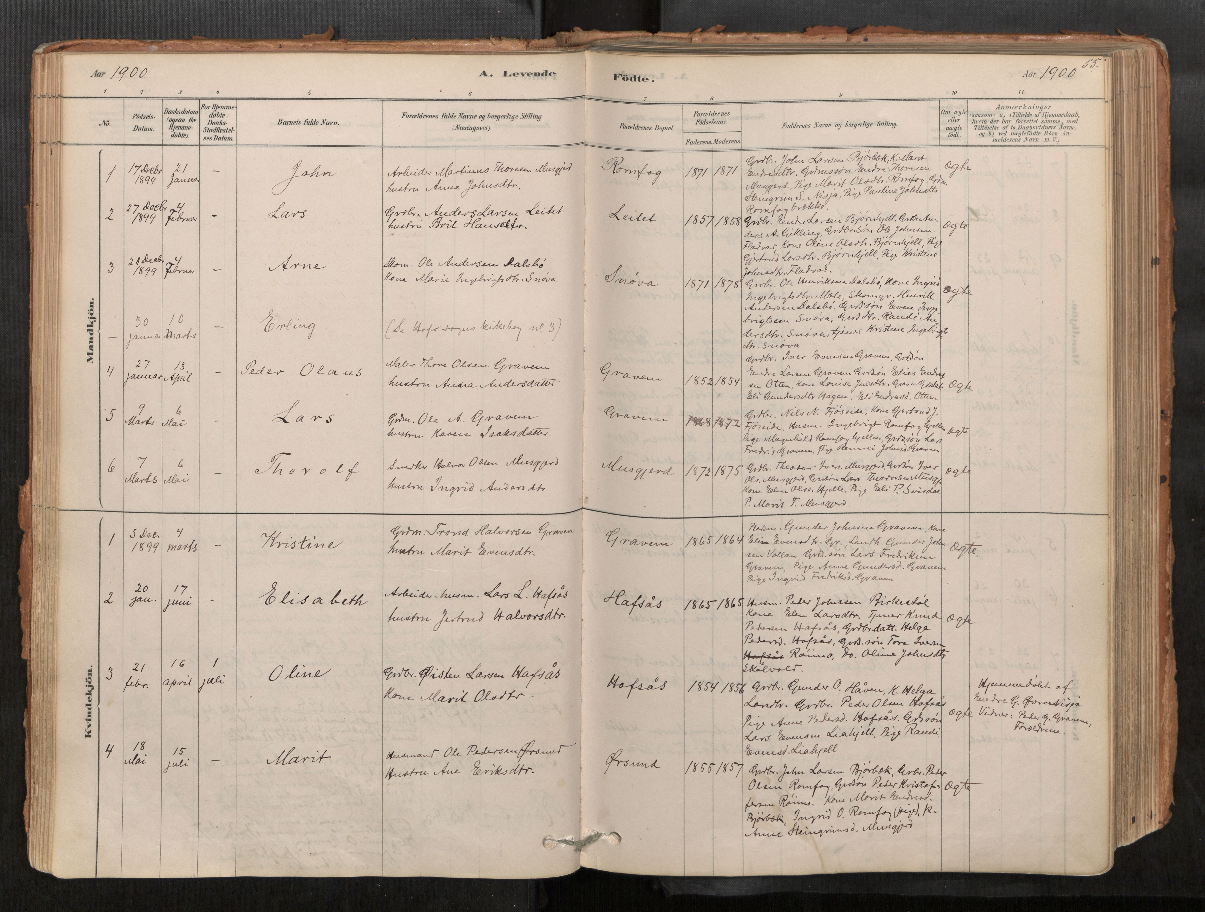 Sunndal sokneprestkontor, AV/SAT-A-1085/1/I/I1/I1a/L0001: Parish register (official) no. 1, 1877-1914, p. 55